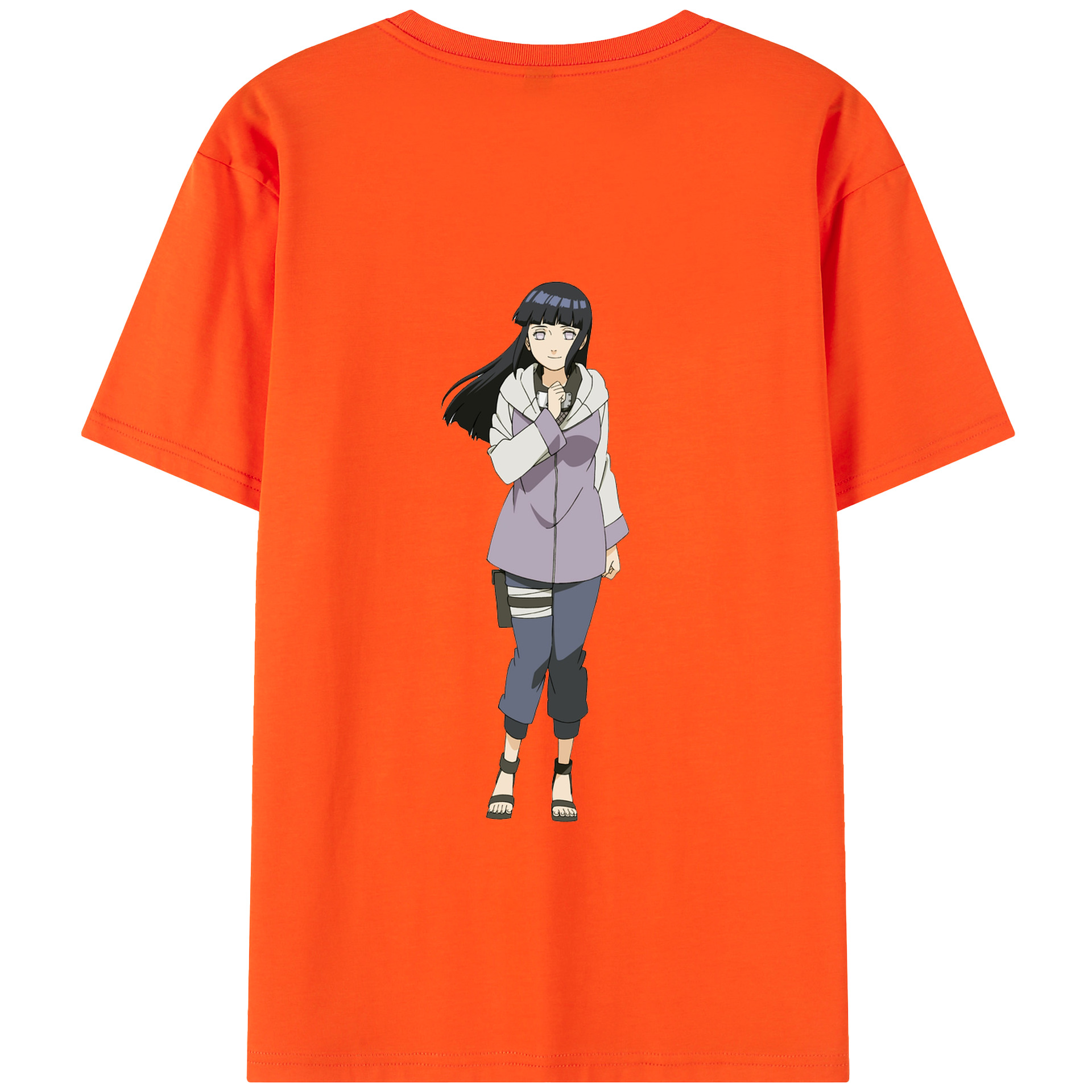 （画像用） NARUTO -ナルト- 日向ヒナタ Hyūga Hinata 綿100％半袖Tシャツ（背面プリント）