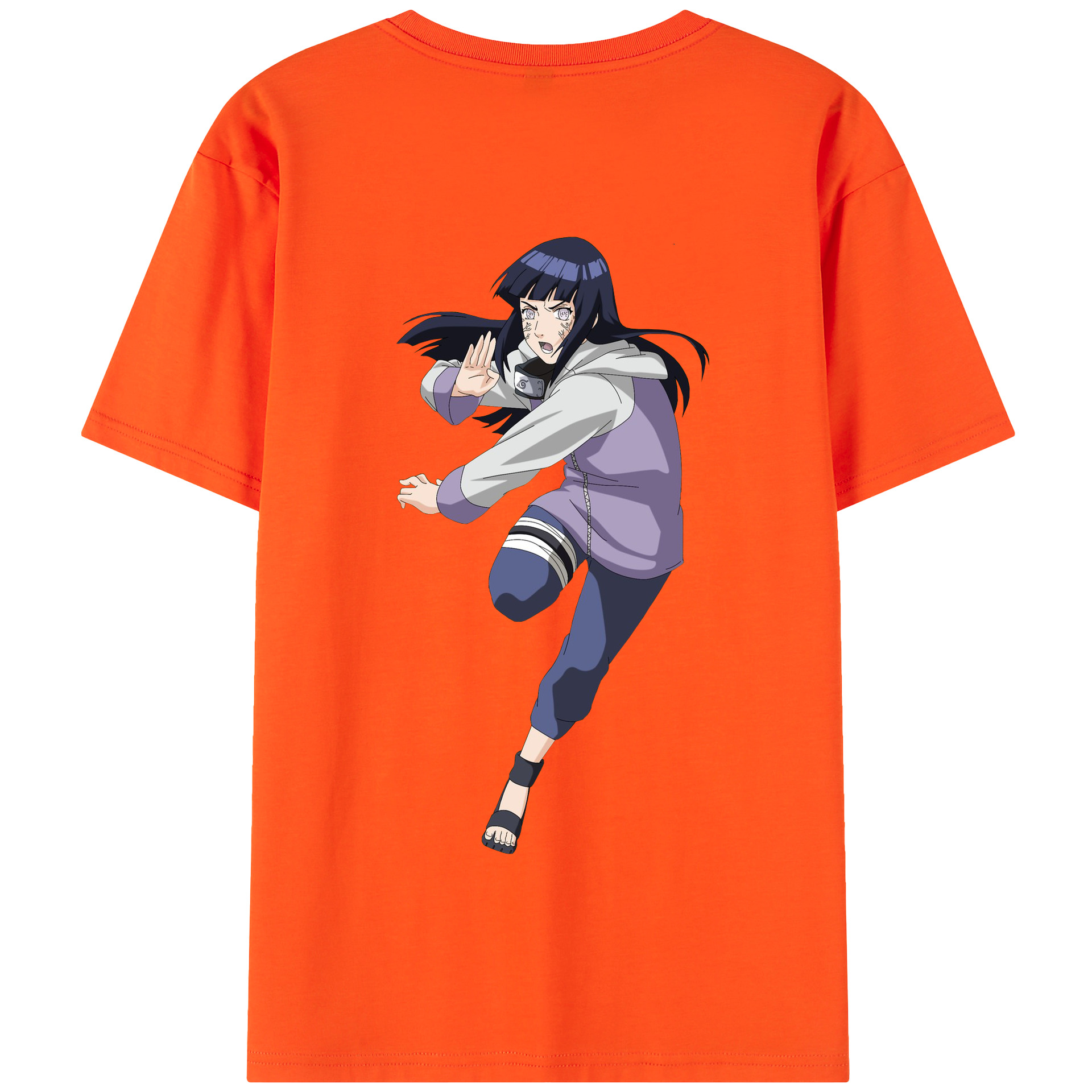 （画像用） NARUTO -ナルト- 日向ヒナタ Hyūga Hinata 綿100％半袖Tシャツ（背面プリント）