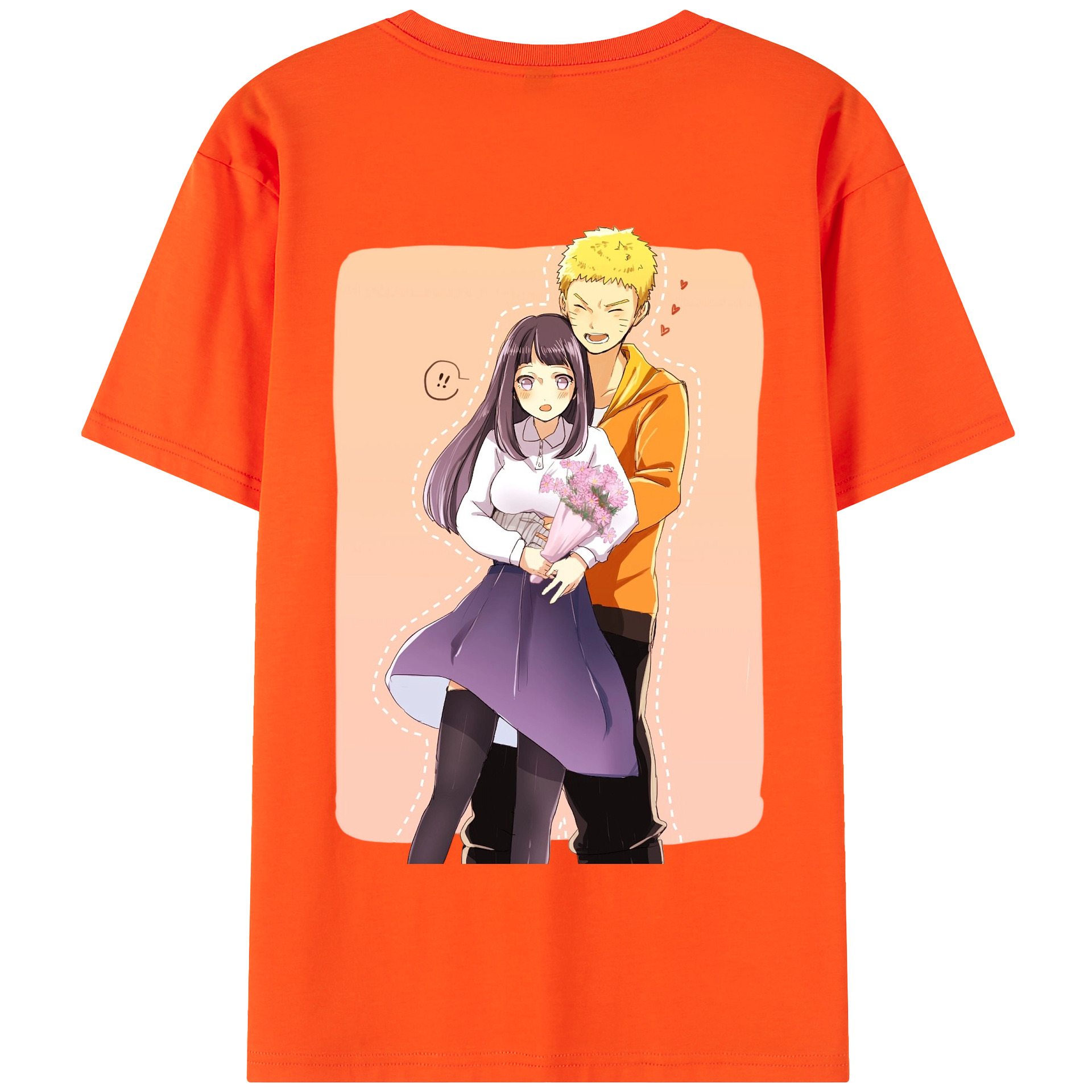 （画像用） NARUTO -ナルト- 日向ヒナタ Hyūga Hinata 綿100％半袖Tシャツ（背面プリント）