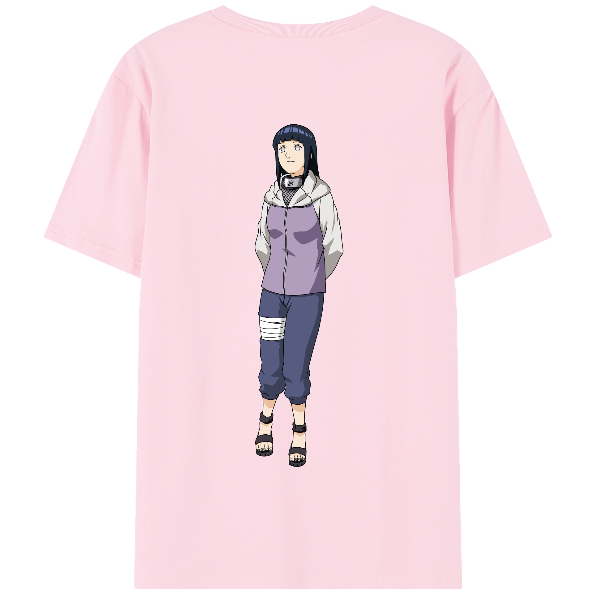 （画像用） NARUTO -ナルト- 日向ヒナタ Hyūga Hinata 綿100％半袖Tシャツ（背面プリント）