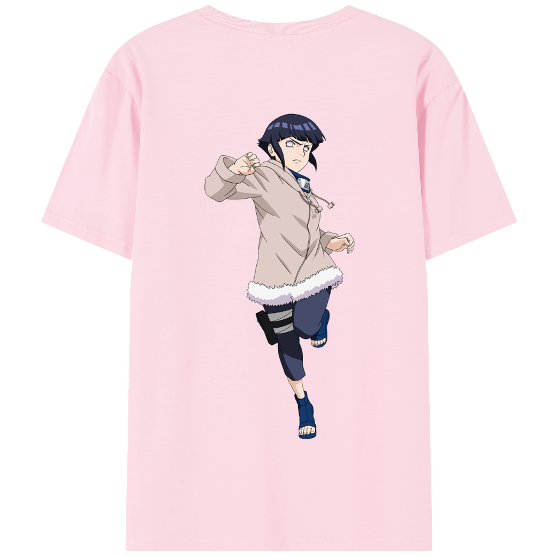 （画像用） NARUTO -ナルト- 日向ヒナタ Hyūga Hinata 綿100％半袖Tシャツ（背面プリント）