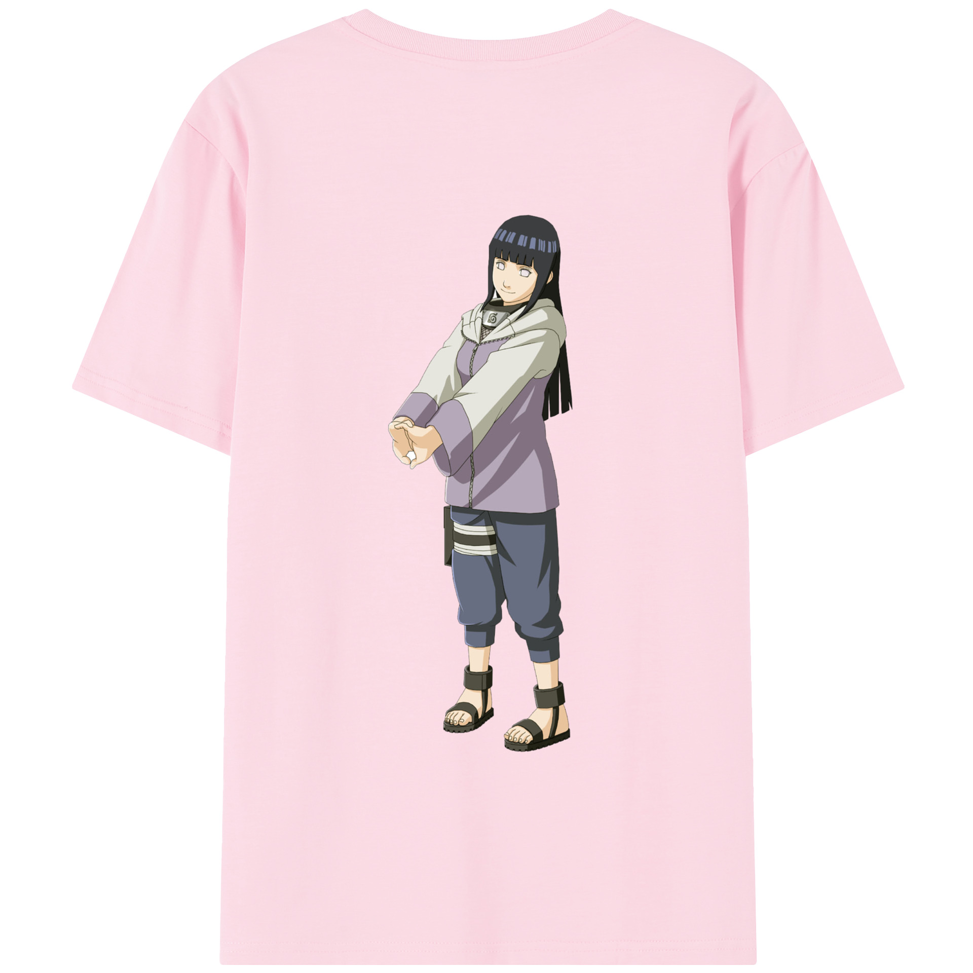 （画像用） NARUTO -ナルト- 日向ヒナタ Hyūga Hinata 綿100％半袖Tシャツ（背面プリント）