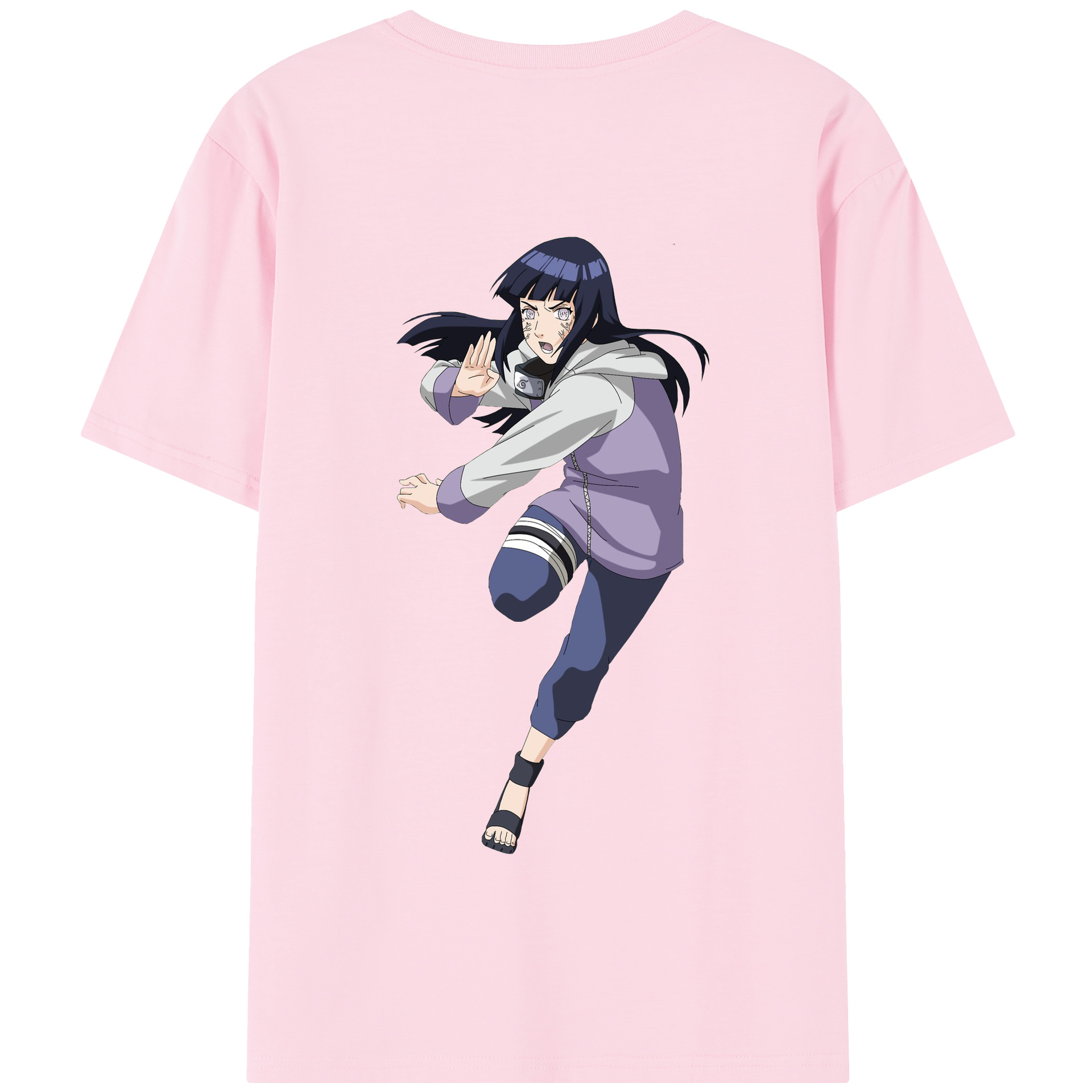 （画像用） NARUTO -ナルト- 日向ヒナタ Hyūga Hinata 綿100％半袖Tシャツ（背面プリント）