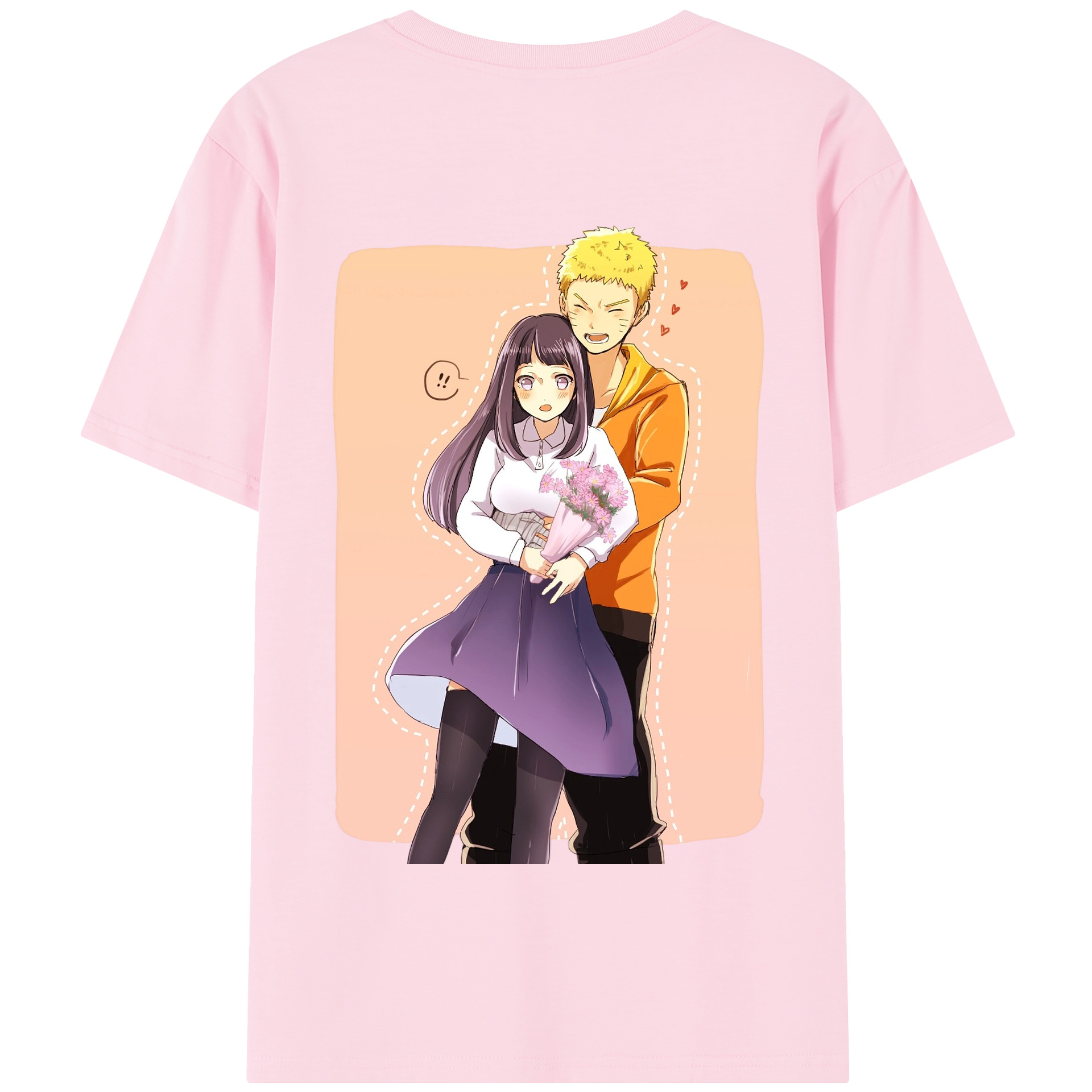 （画像用） NARUTO -ナルト- 日向ヒナタ Hyūga Hinata 綿100％半袖Tシャツ（背面プリント）
