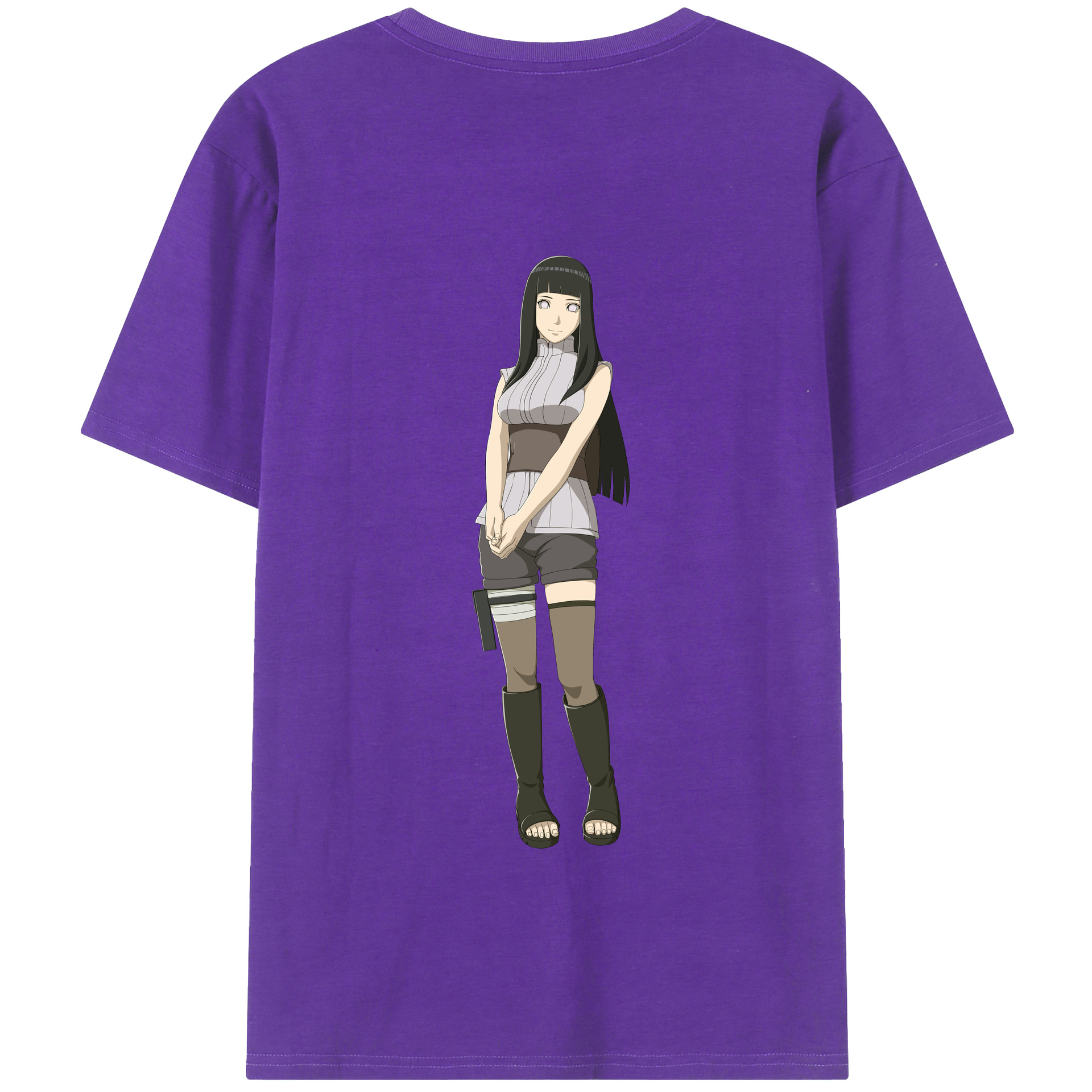 （画像用） NARUTO -ナルト- 日向ヒナタ Hyūga Hinata 綿100％半袖Tシャツ（背面プリント）