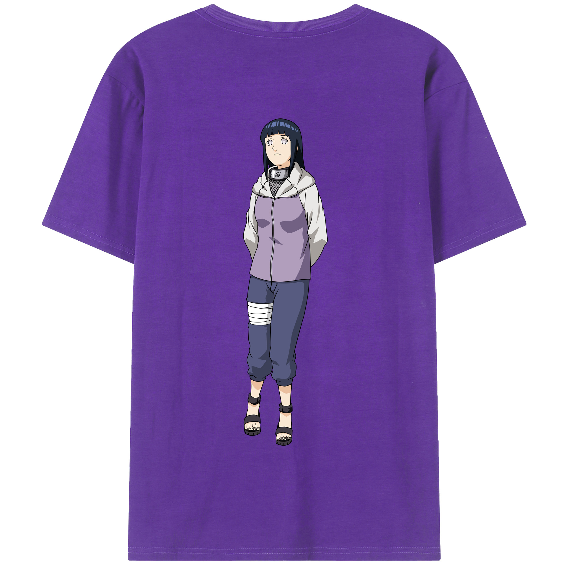（画像用） NARUTO -ナルト- 日向ヒナタ Hyūga Hinata 綿100％半袖Tシャツ（背面プリント）
