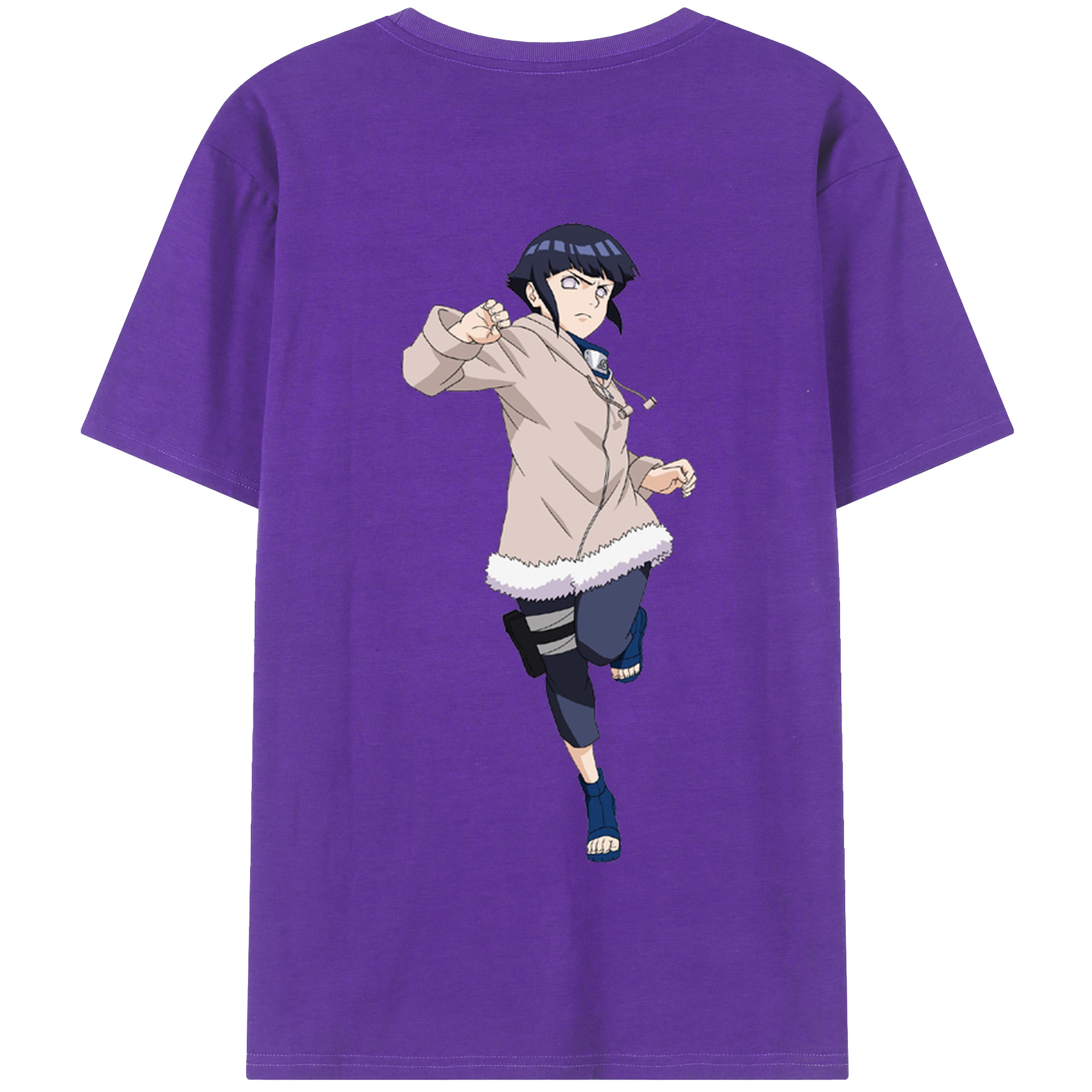 （画像用） NARUTO -ナルト- 日向ヒナタ Hyūga Hinata 綿100％半袖Tシャツ（背面プリント）