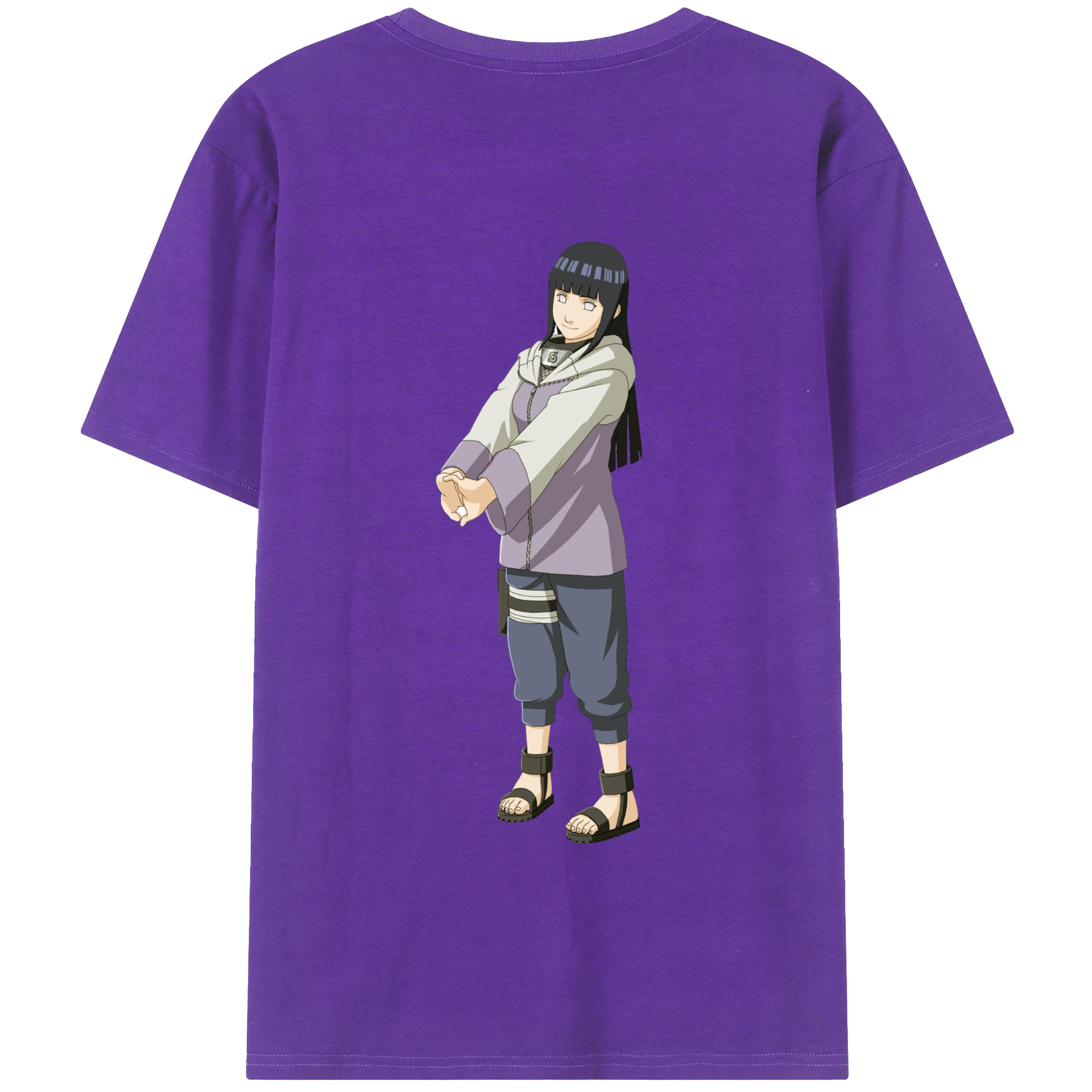 （画像用） NARUTO -ナルト- 日向ヒナタ Hyūga Hinata 綿100％半袖Tシャツ（背面プリント）