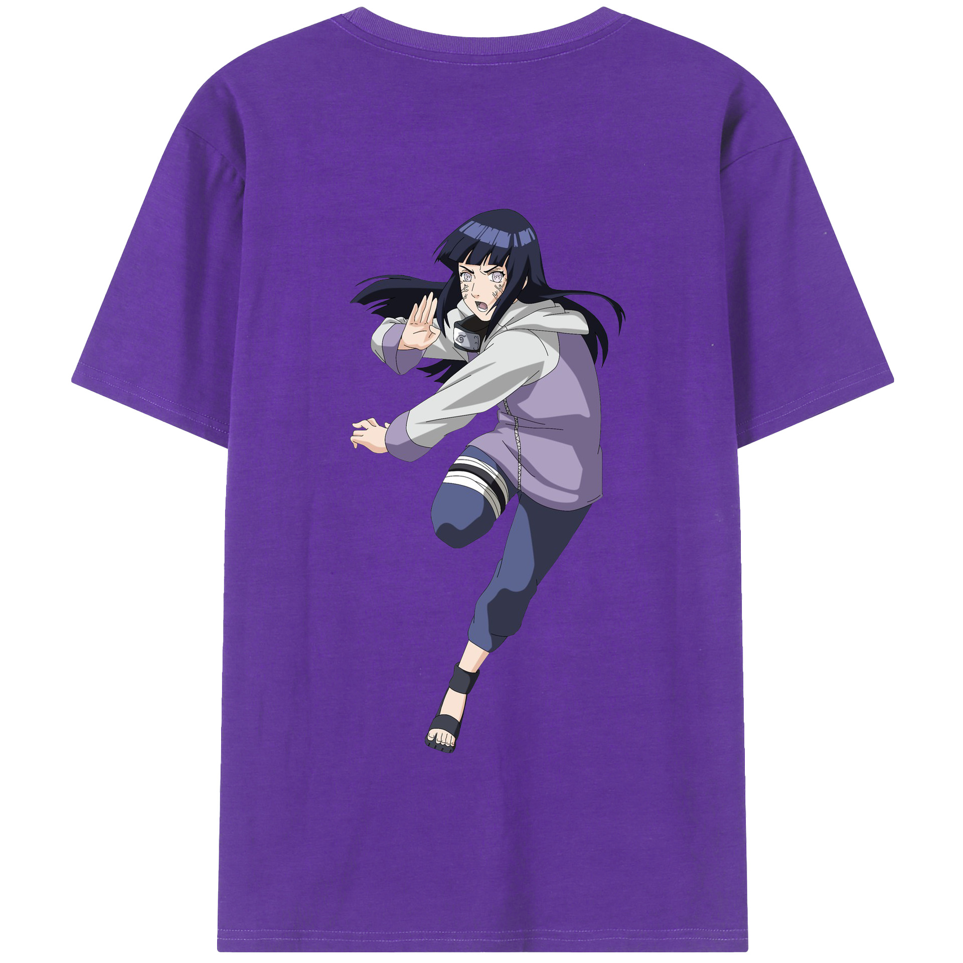 （画像用） NARUTO -ナルト- 日向ヒナタ Hyūga Hinata 綿100％半袖Tシャツ（背面プリント）