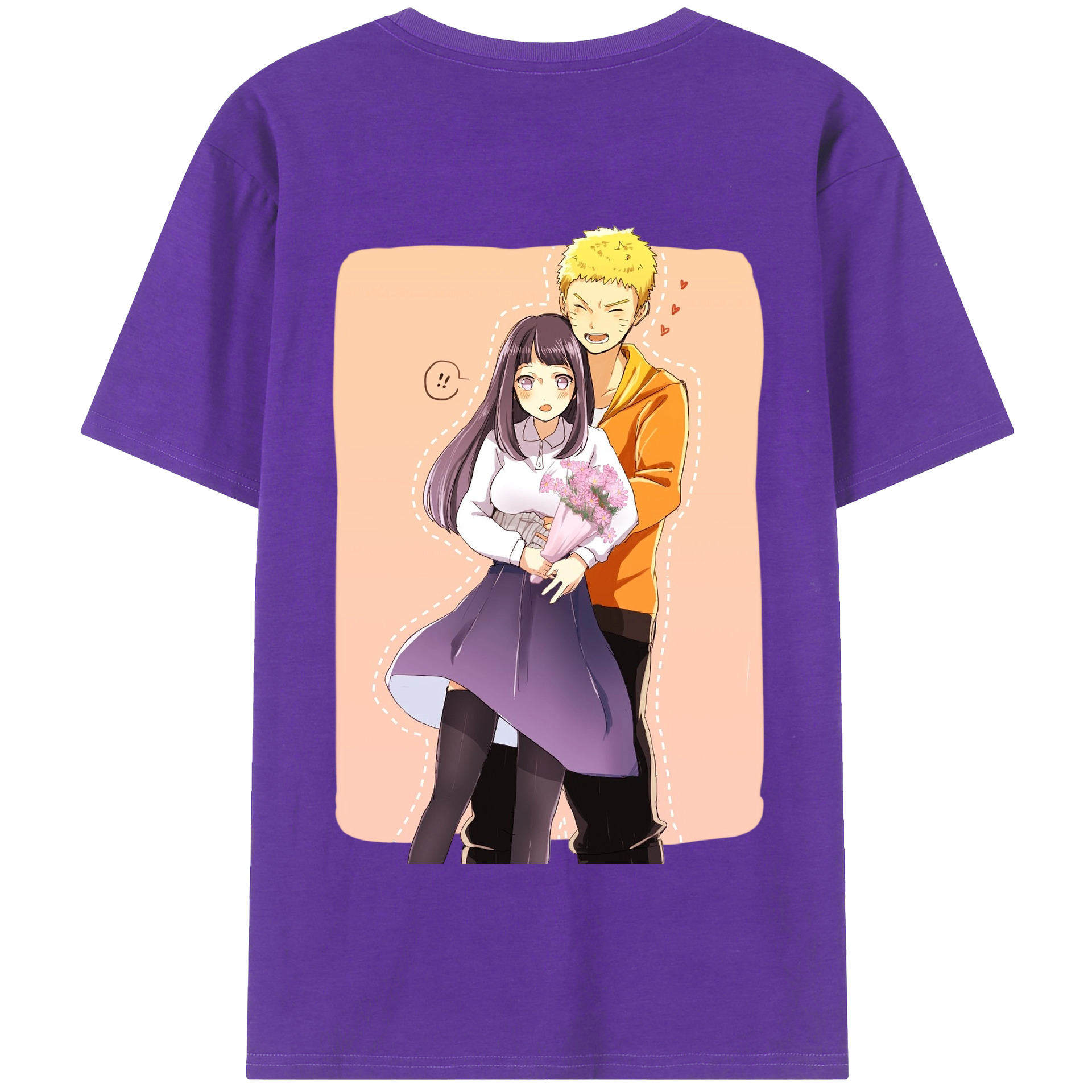 （画像用） NARUTO -ナルト- 日向ヒナタ Hyūga Hinata 綿100％半袖Tシャツ（背面プリント）