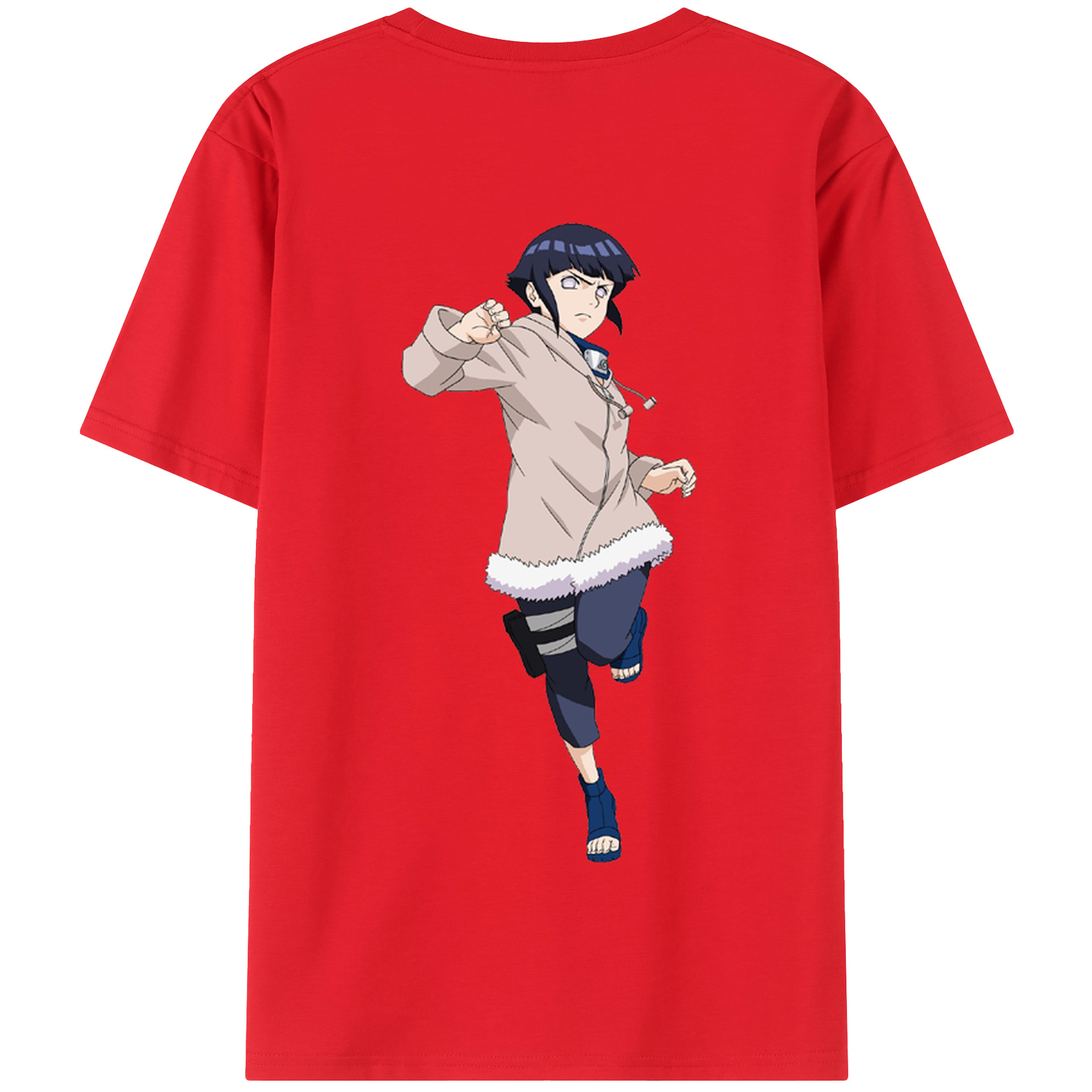（画像用） NARUTO -ナルト- 日向ヒナタ Hyūga Hinata 綿100％半袖Tシャツ（背面プリント）