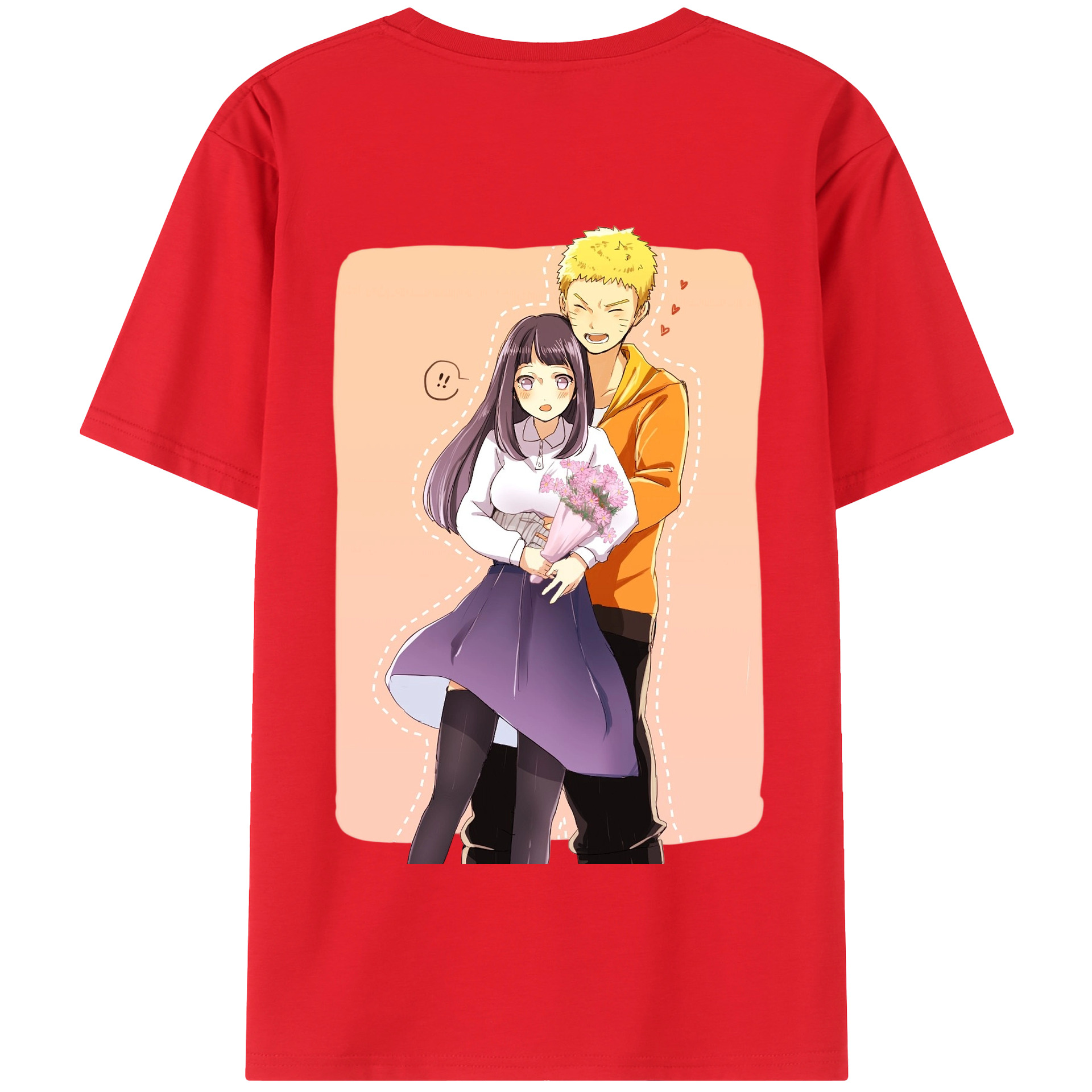 （画像用） NARUTO -ナルト- 日向ヒナタ Hyūga Hinata 綿100％半袖Tシャツ（背面プリント）