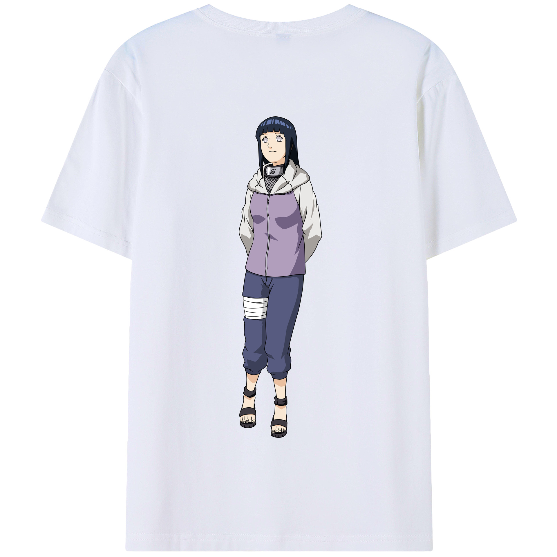 （画像用） NARUTO -ナルト- 日向ヒナタ Hyūga Hinata 綿100％半袖Tシャツ（背面プリント）