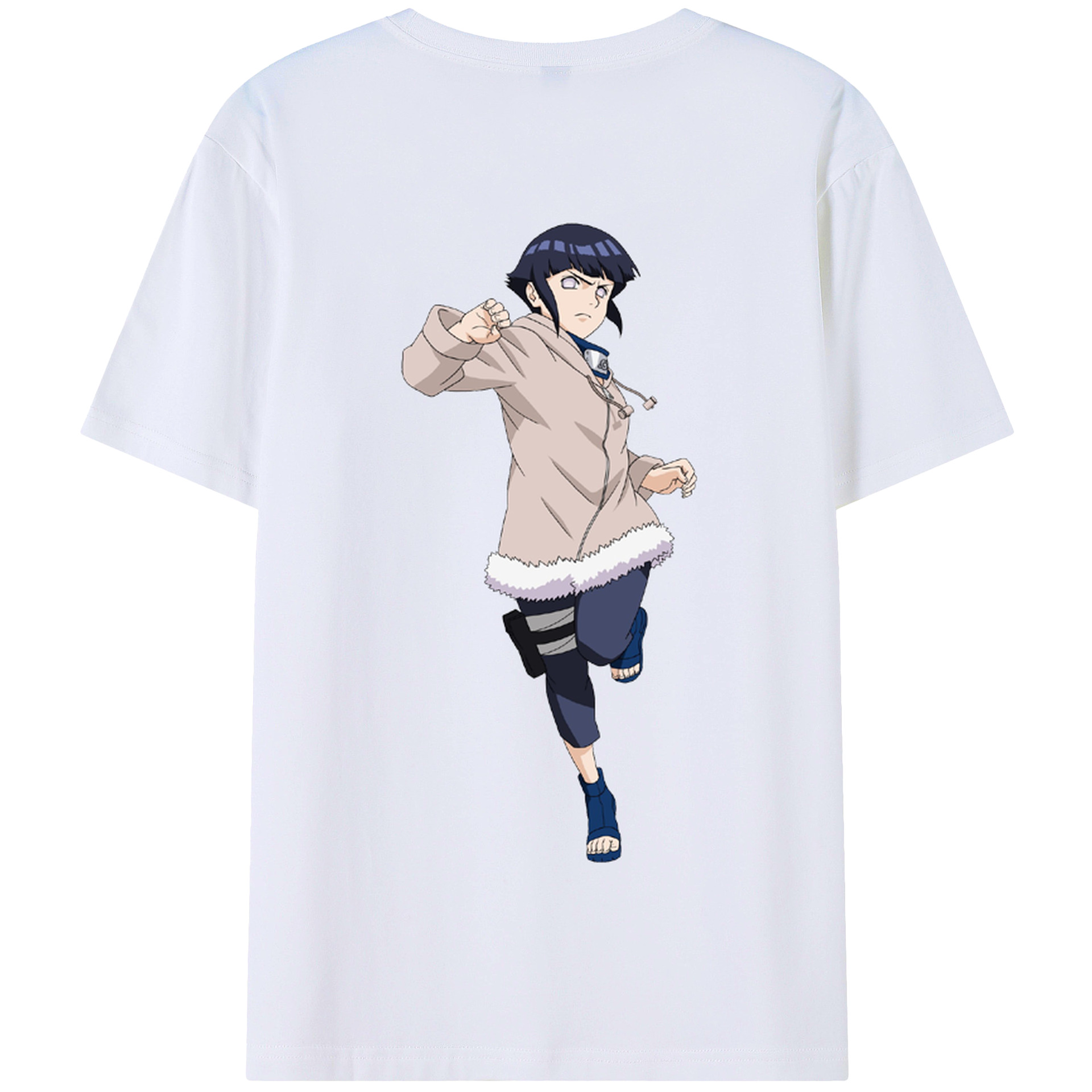 （画像用） NARUTO -ナルト- 日向ヒナタ Hyūga Hinata 綿100％半袖Tシャツ（背面プリント）