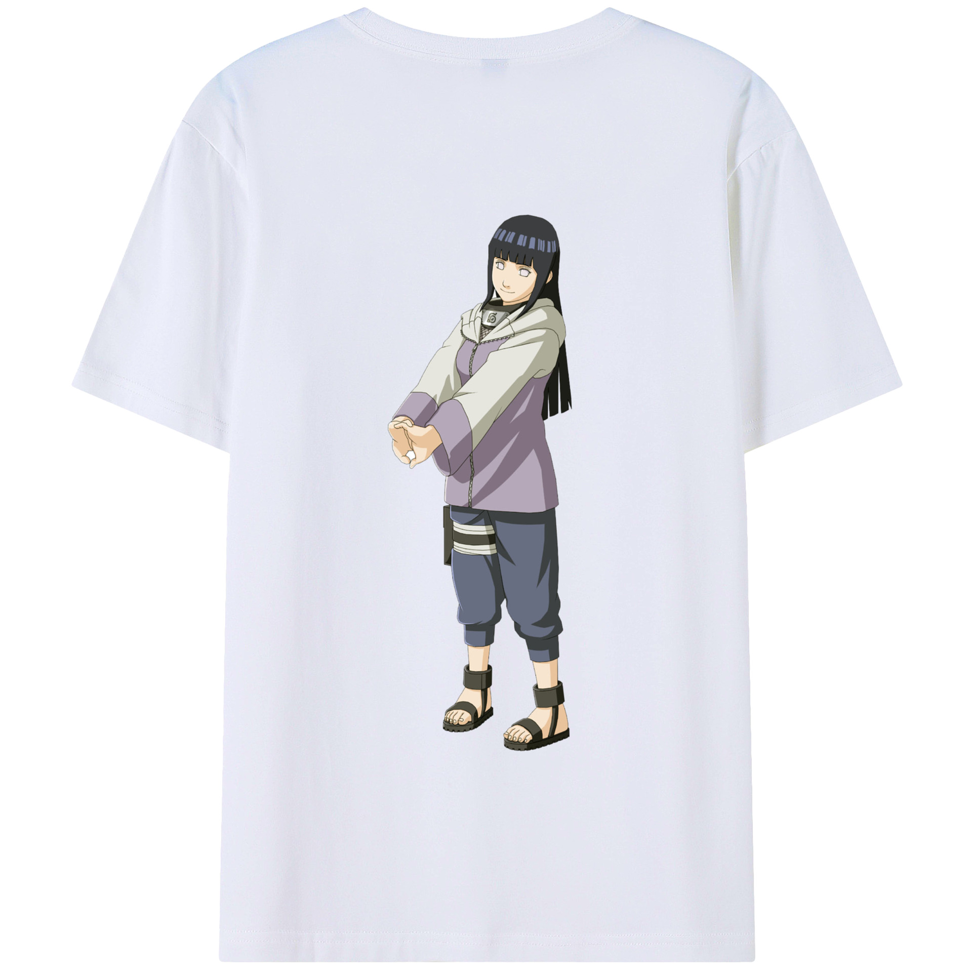 （画像用） NARUTO -ナルト- 日向ヒナタ Hyūga Hinata 綿100％半袖Tシャツ（背面プリント）