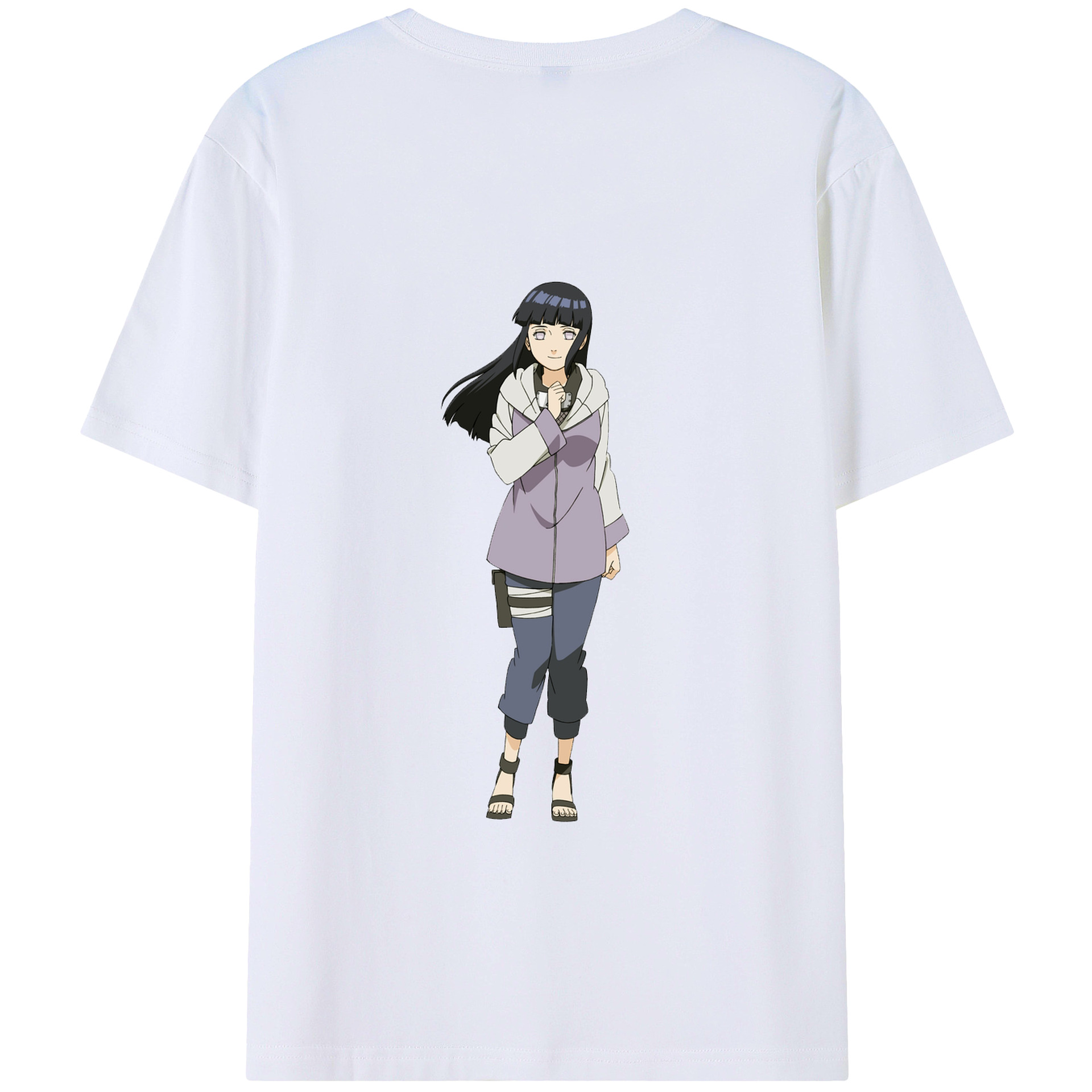 （画像用） NARUTO -ナルト- 日向ヒナタ Hyūga Hinata 綿100％半袖Tシャツ（背面プリント）