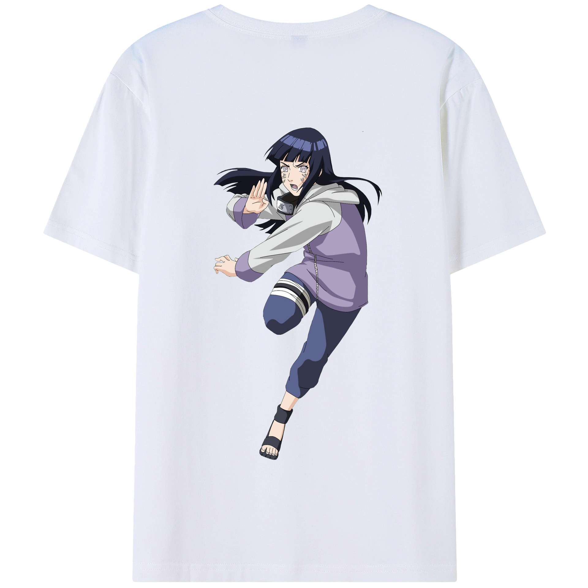 （画像用） NARUTO -ナルト- 日向ヒナタ Hyūga Hinata 綿100％半袖Tシャツ（背面プリント）