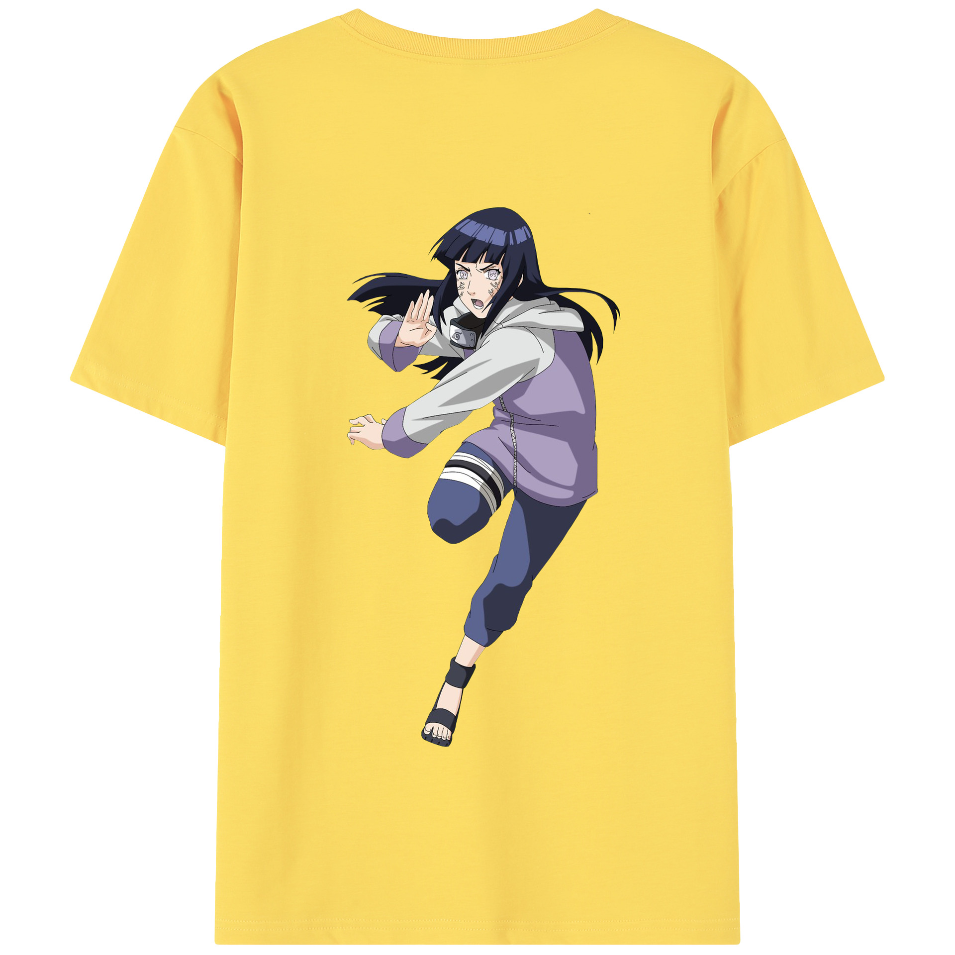 （画像用） NARUTO -ナルト- 日向ヒナタ Hyūga Hinata 綿100％半袖Tシャツ（背面プリント）