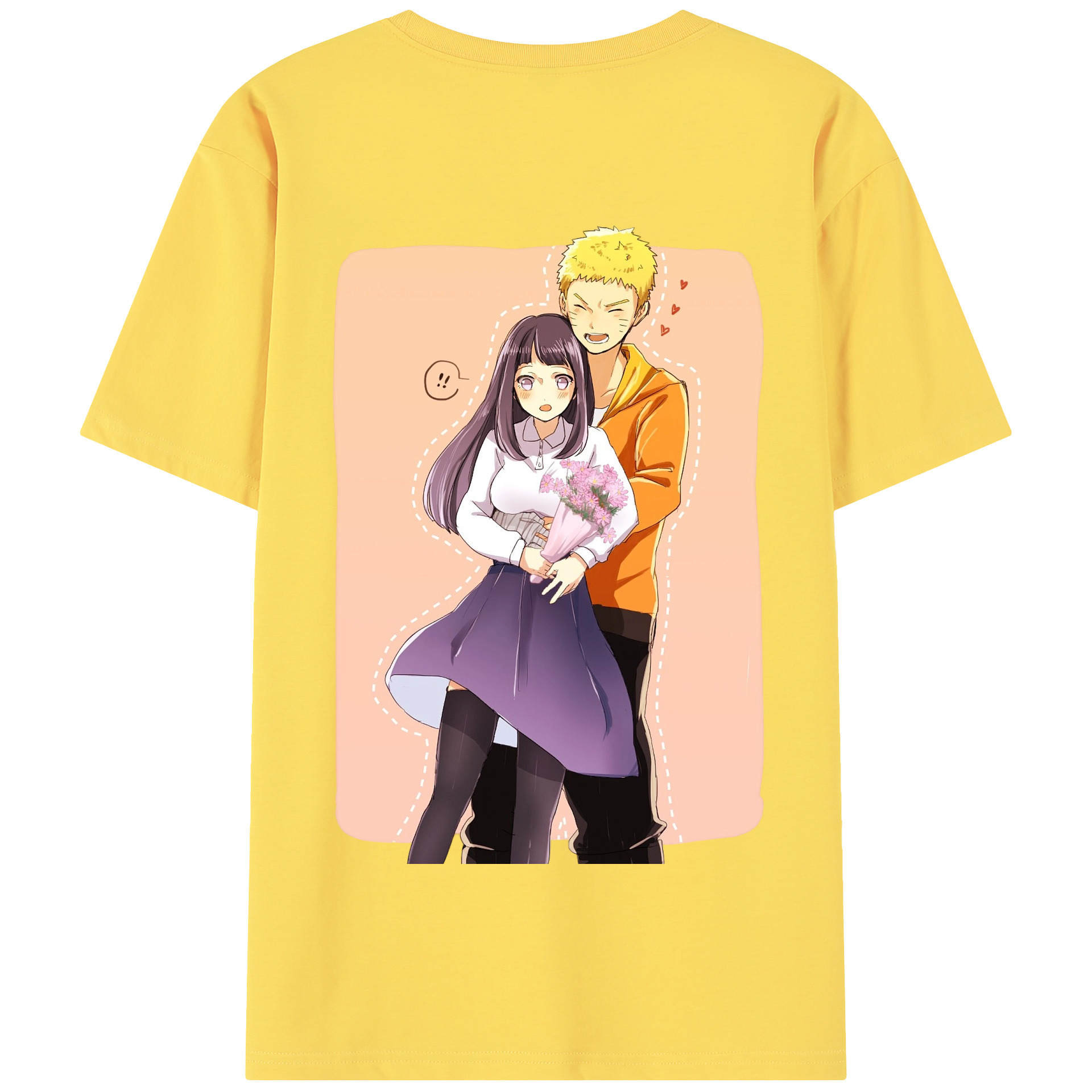 （画像用） NARUTO -ナルト- 日向ヒナタ Hyūga Hinata 綿100％半袖Tシャツ（背面プリント）