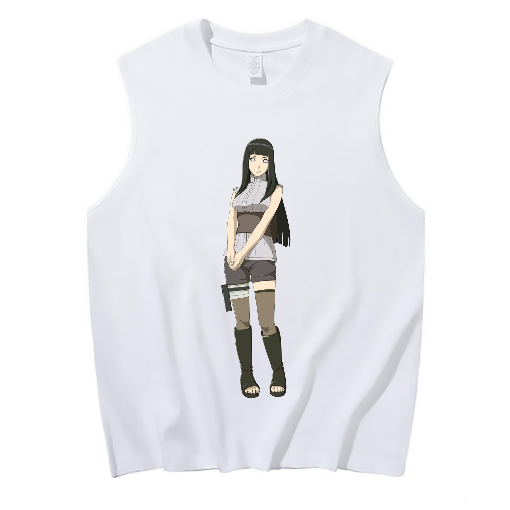 （画像用） NARUTO -ナルト- 日向ヒナタ Hyūga Hinata コットン100％タンクトップ（フロントプリント）