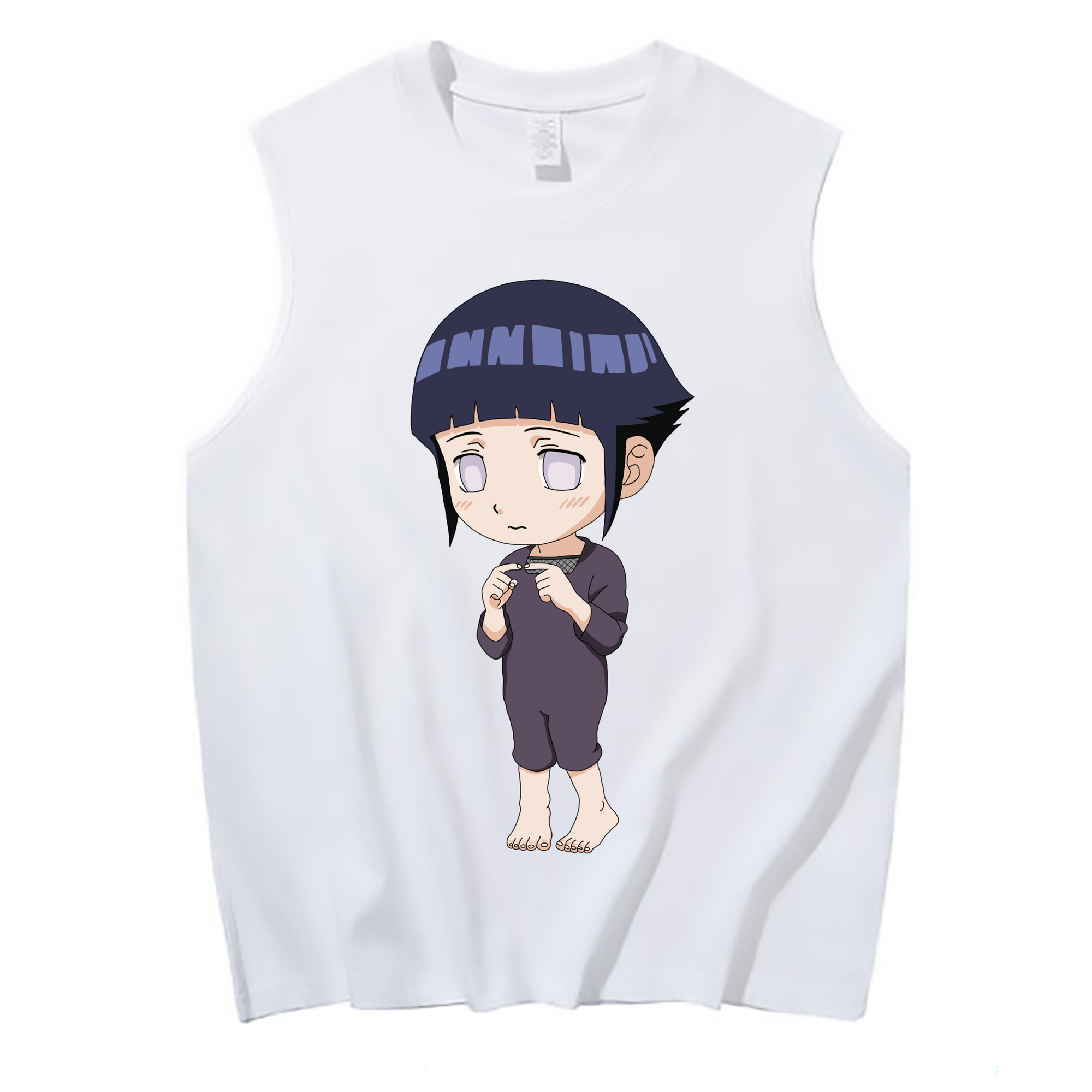 （画像用） NARUTO -ナルト- 日向ヒナタ Hyūga Hinata コットン100％タンクトップ（フロントプリント）