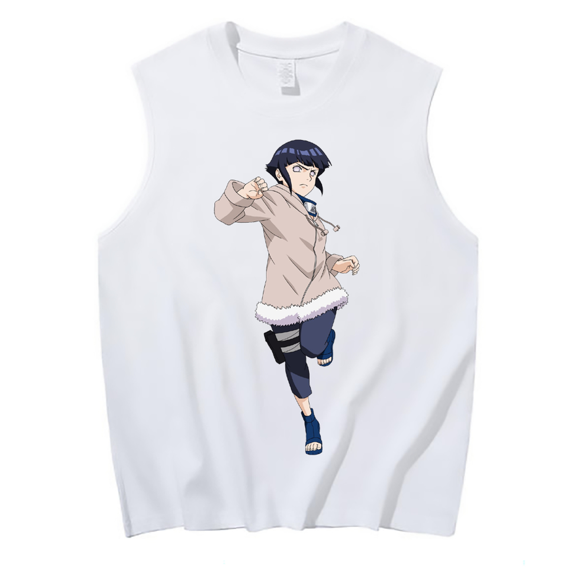 （画像用） NARUTO -ナルト- 日向ヒナタ Hyūga Hinata コットン100％タンクトップ（フロントプリント）