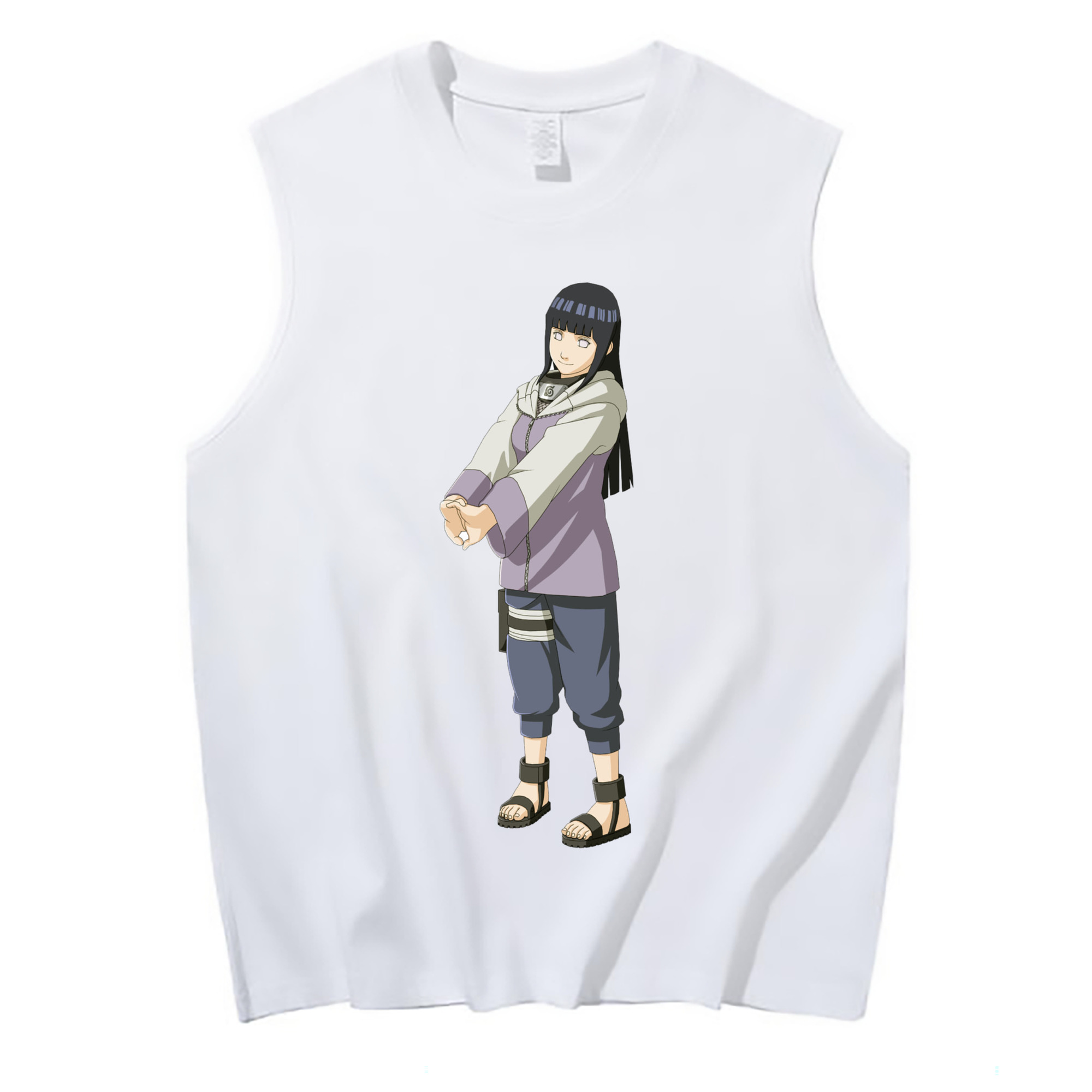 （画像用） NARUTO -ナルト- 日向ヒナタ Hyūga Hinata コットン100％タンクトップ（フロントプリント）