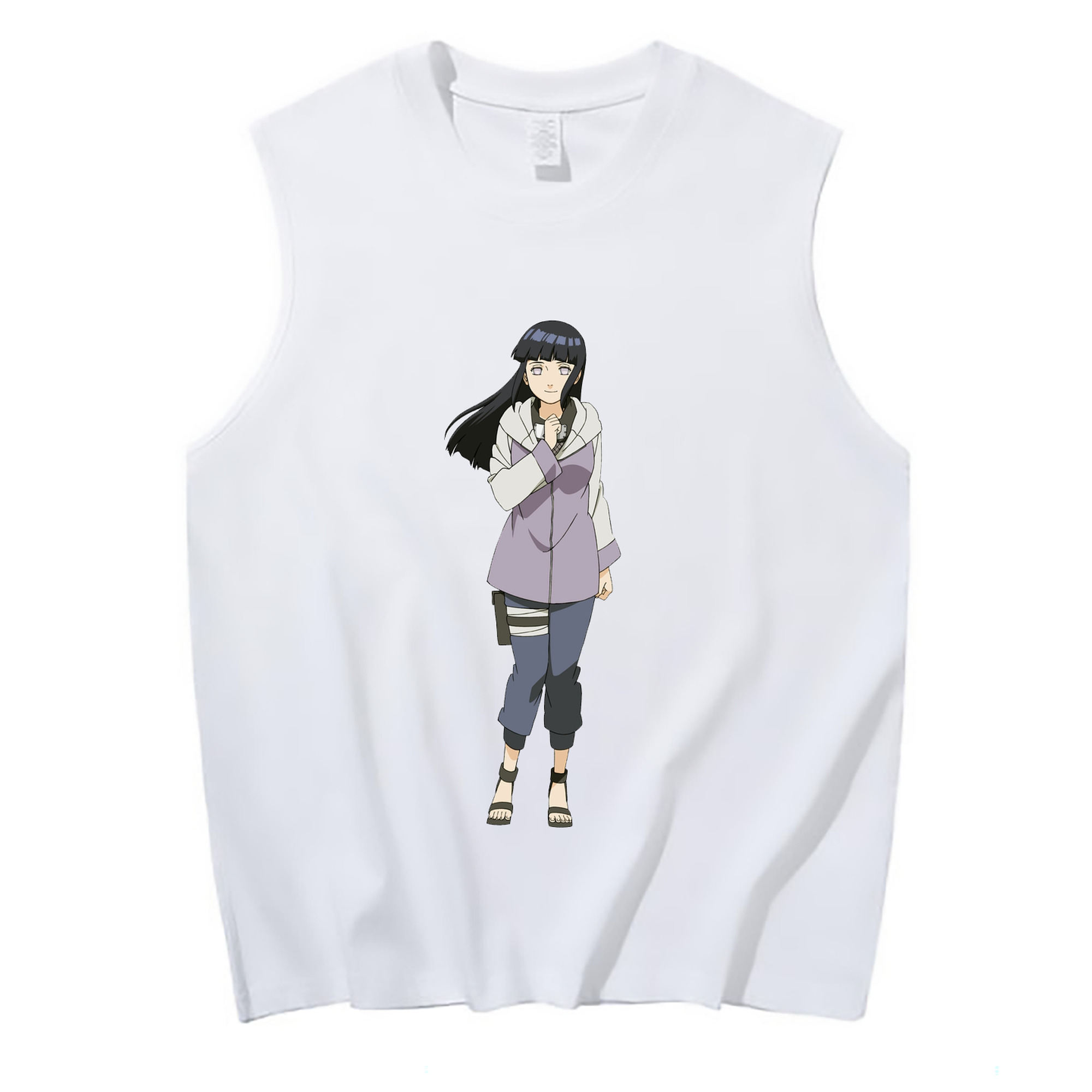 （画像用） NARUTO -ナルト- 日向ヒナタ Hyūga Hinata コットン100％タンクトップ（フロントプリント）