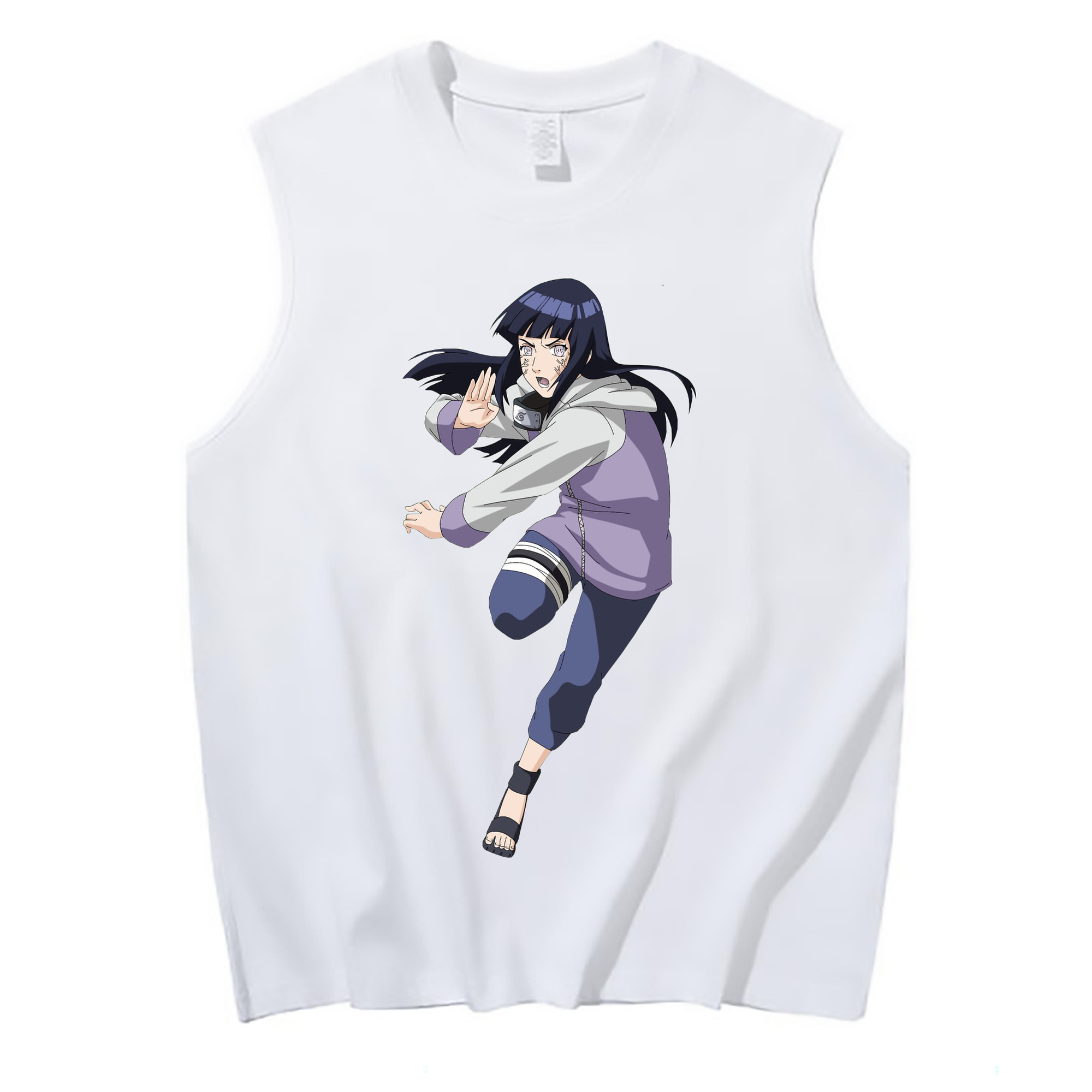 （画像用） NARUTO -ナルト- 日向ヒナタ Hyūga Hinata コットン100％タンクトップ（フロントプリント）