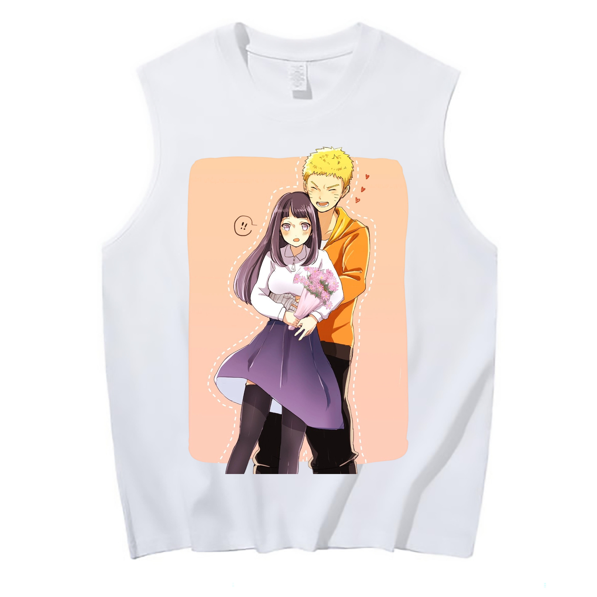 （画像用） NARUTO -ナルト- 日向ヒナタ Hyūga Hinata コットン100％タンクトップ（フロントプリント）