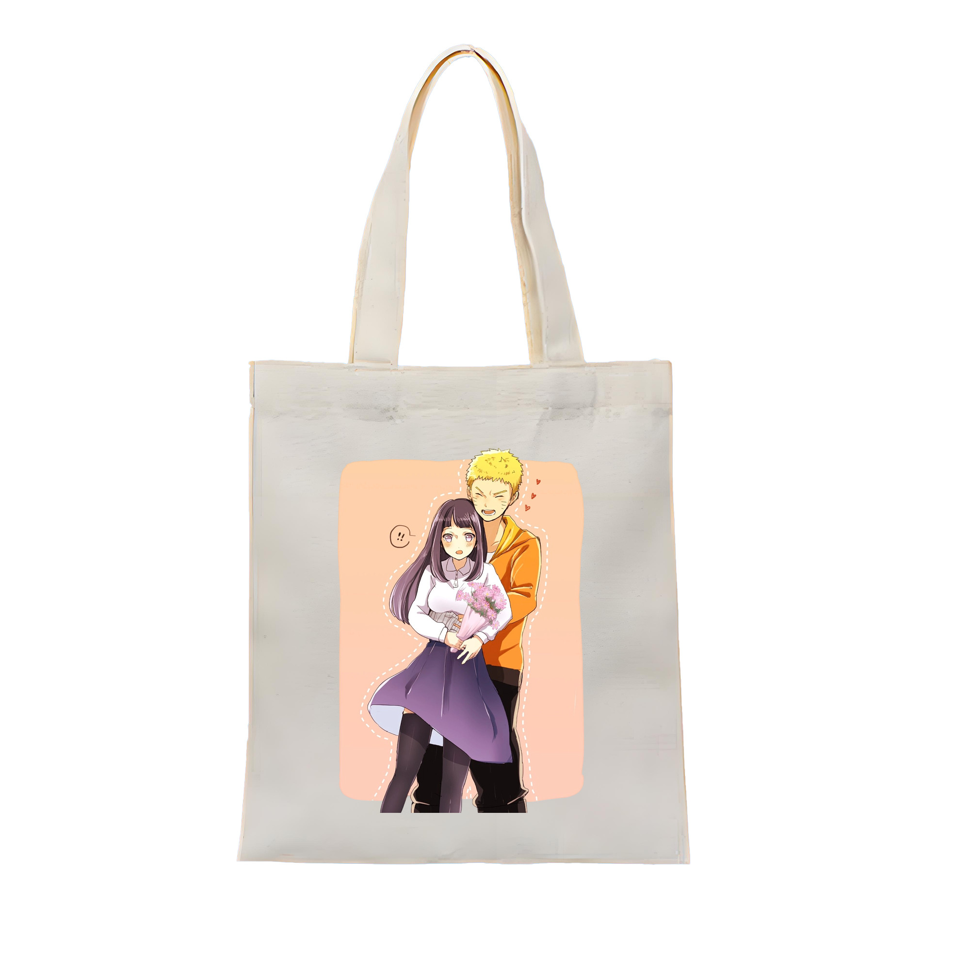 （画像用） NARUTO -ナルト- 日向ヒナタ Hyūga Hinata 縦型キャンバス生地手提げバッグ　トートバッグ