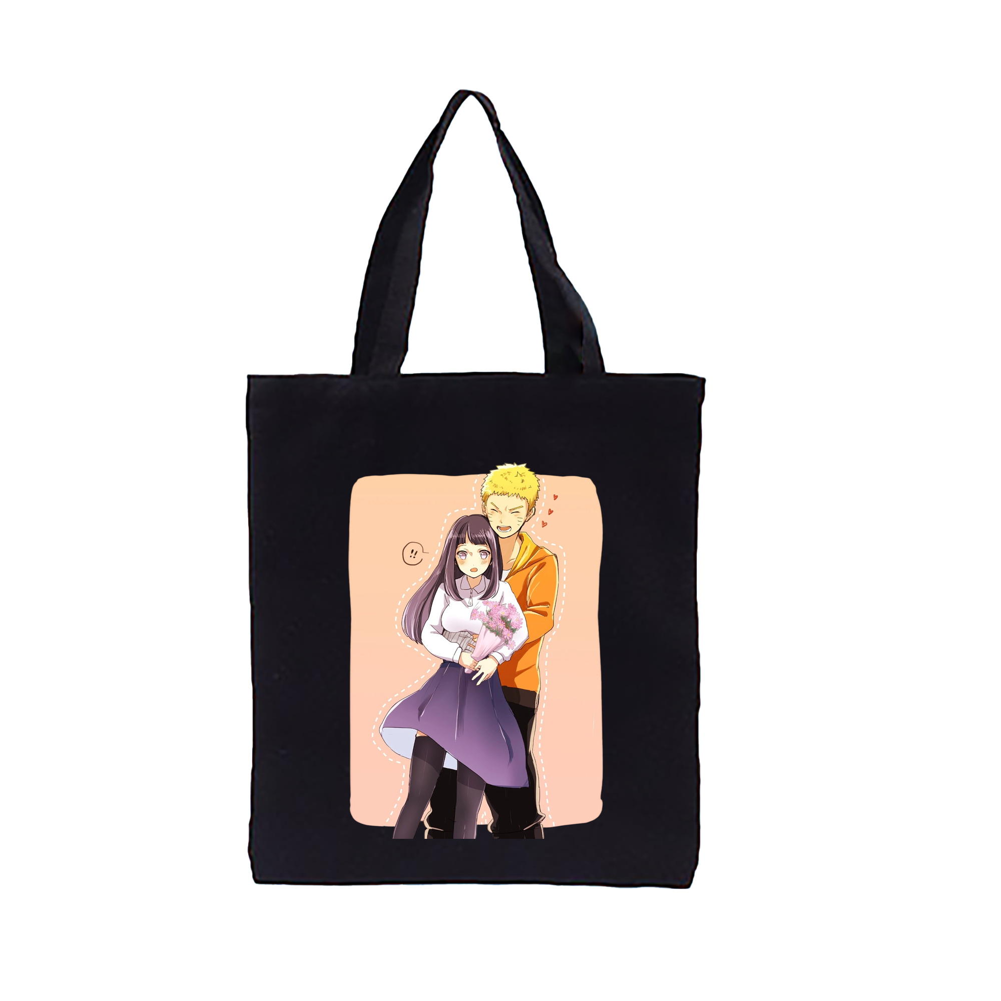 （画像用） NARUTO -ナルト- 日向ヒナタ Hyūga Hinata 縦型キャンバス生地手提げバッグ　トートバッグ