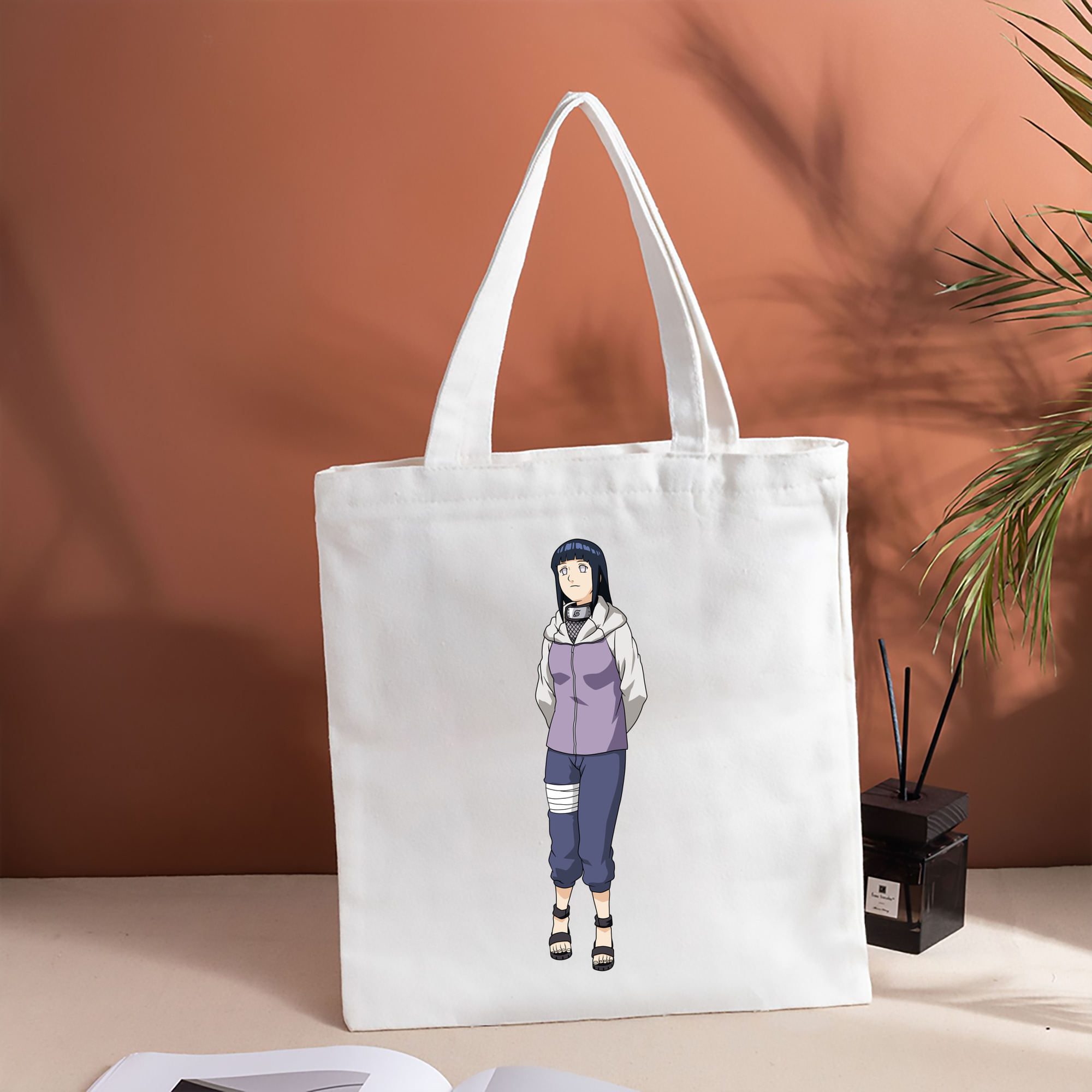 NARUTO -ナルト- 日向ヒナタ Hyūga Hinata 縦型キャンバス生地手提げバッグ　トートバッグ