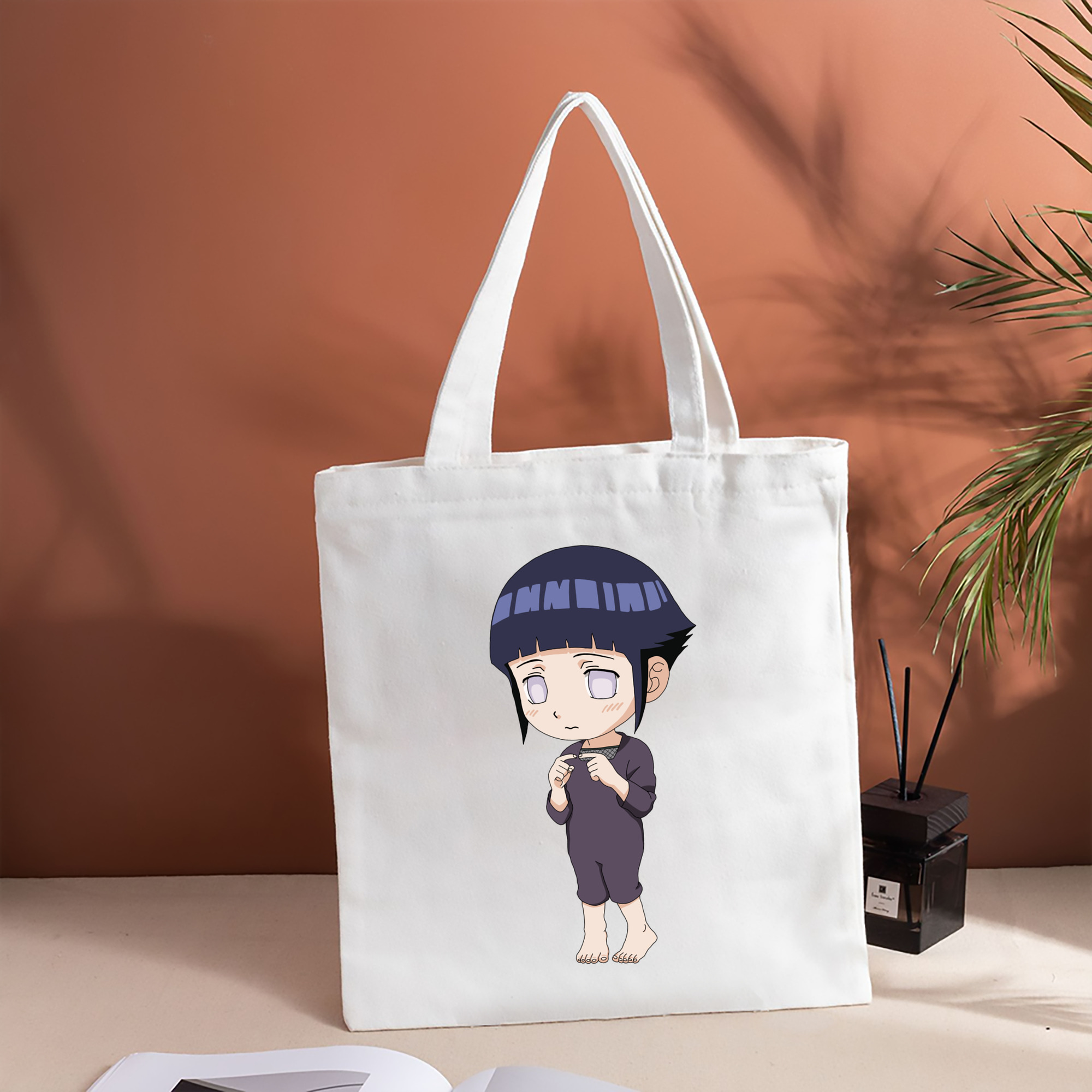 NARUTO -ナルト- 日向ヒナタ Hyūga Hinata 縦型キャンバス生地手提げバッグ　トートバッグ