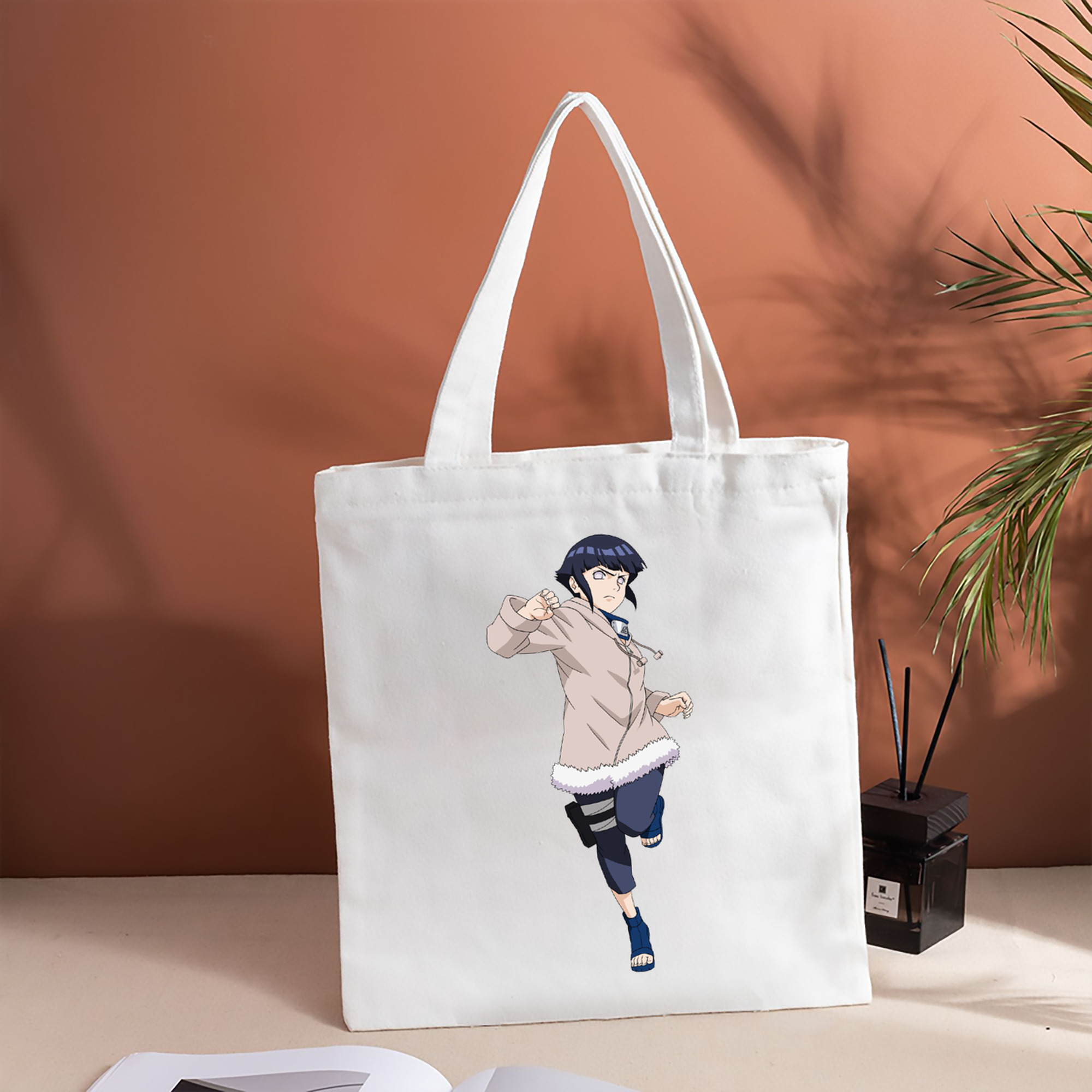 NARUTO -ナルト- 日向ヒナタ Hyūga Hinata 縦型キャンバス生地手提げバッグ　トートバッグ