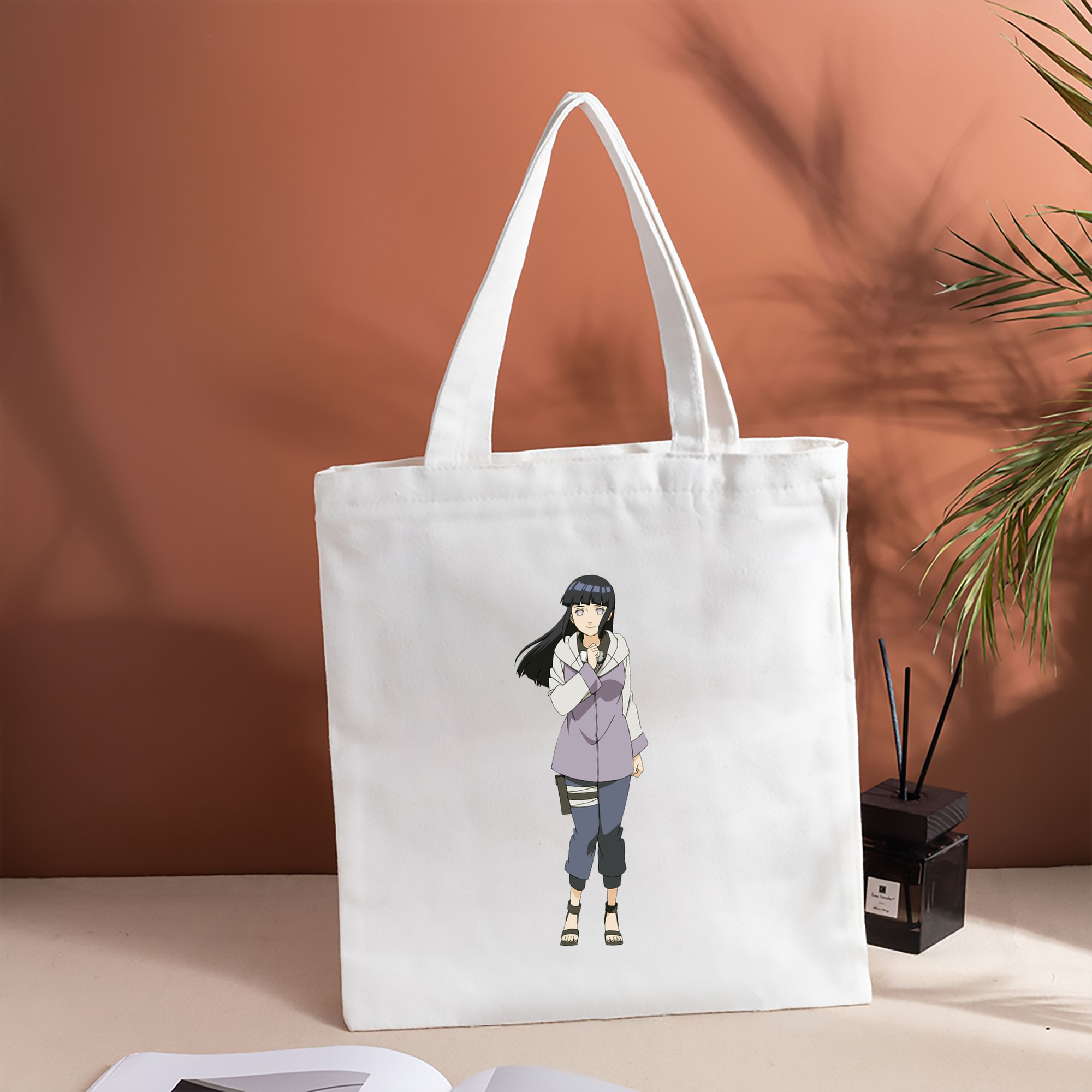 NARUTO -ナルト- 日向ヒナタ Hyūga Hinata 縦型キャンバス生地手提げバッグ　トートバッグ