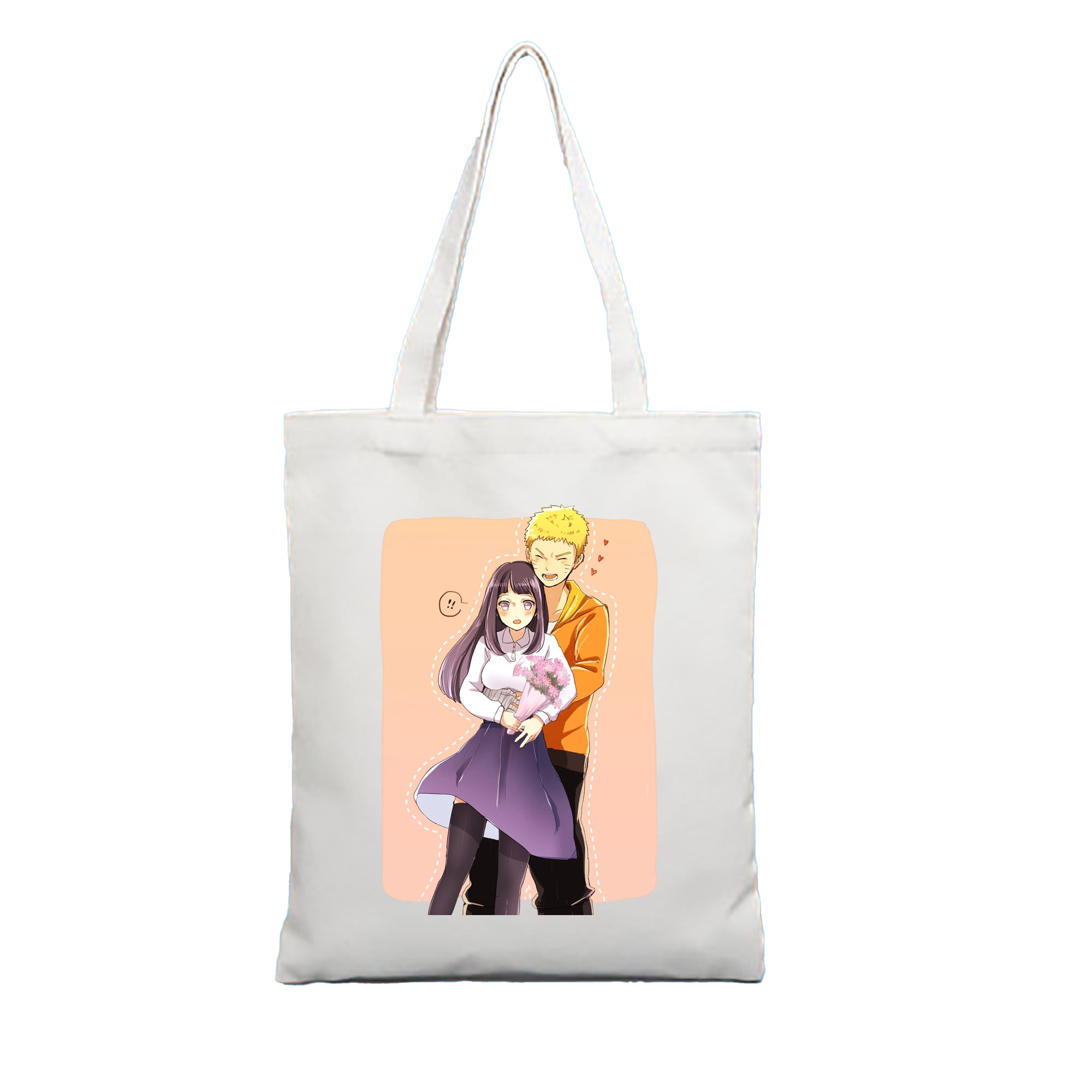 （画像用） NARUTO -ナルト- 日向ヒナタ Hyūga Hinata 縦型キャンバス生地手提げバッグ　トートバッグ