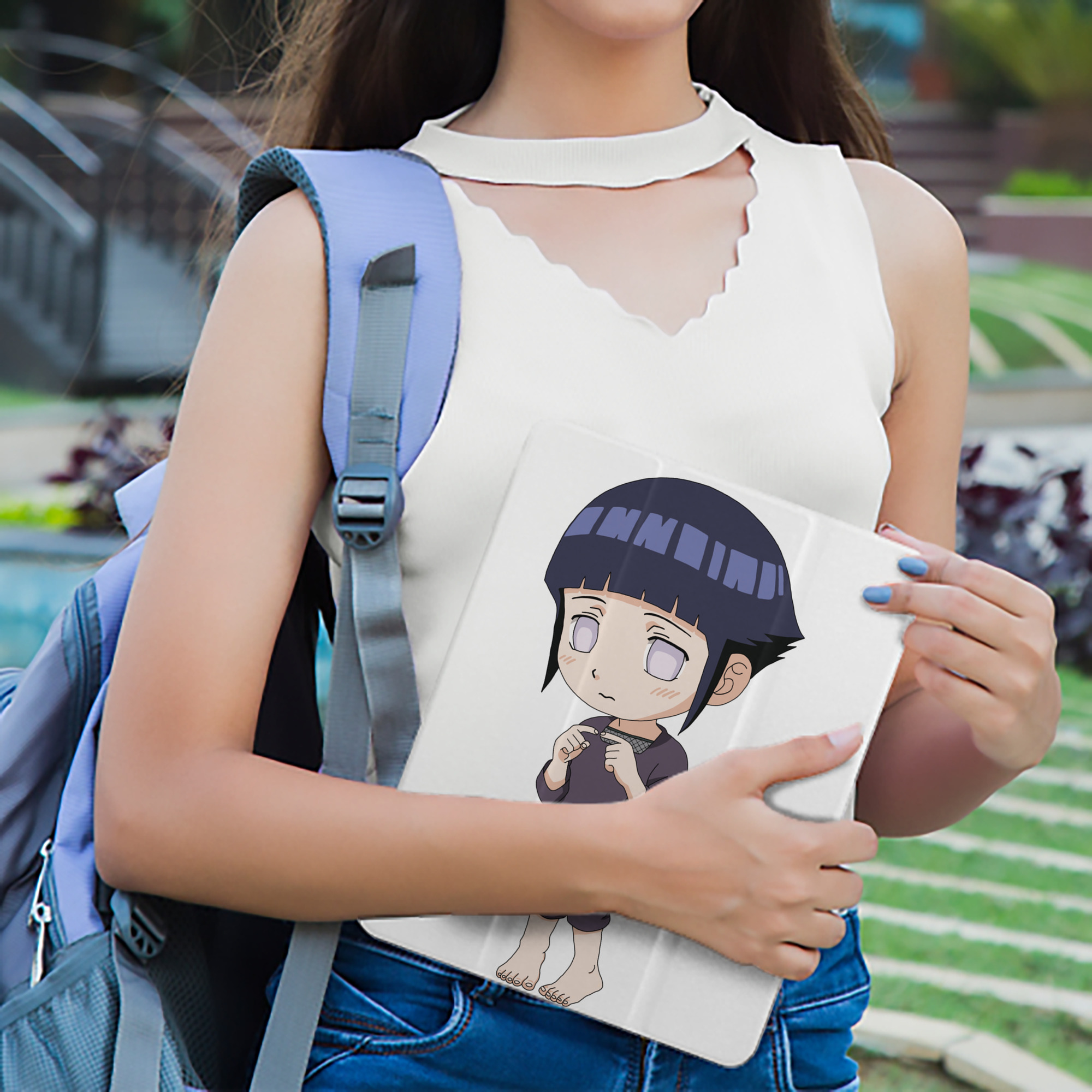NARUTO -ナルト- 日向ヒナタ Hyūga Hinata IPad ケース ペン収納付き 三つ折りスタンド PUレザー×シリコン 対応機種9.5/10.5/10.9インチ