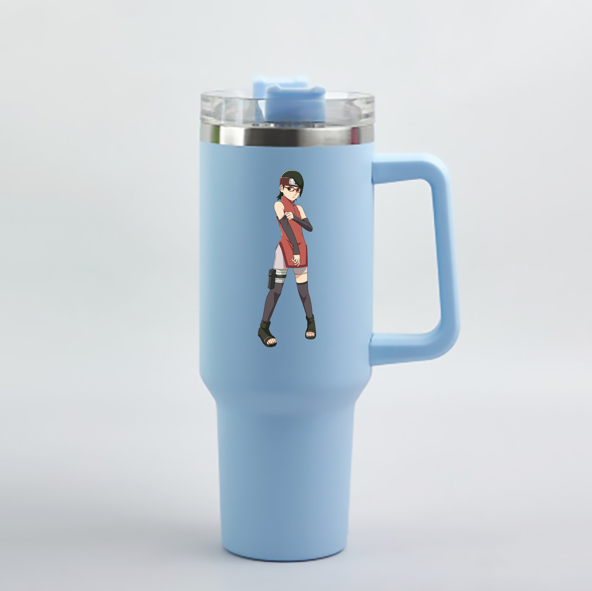 （画像用） NARUTO -ナルト- うちは サラダ Uchiha Sarada 1200mL車用タンブラー - クリスタルステッカー（プラスチックストロー付き）