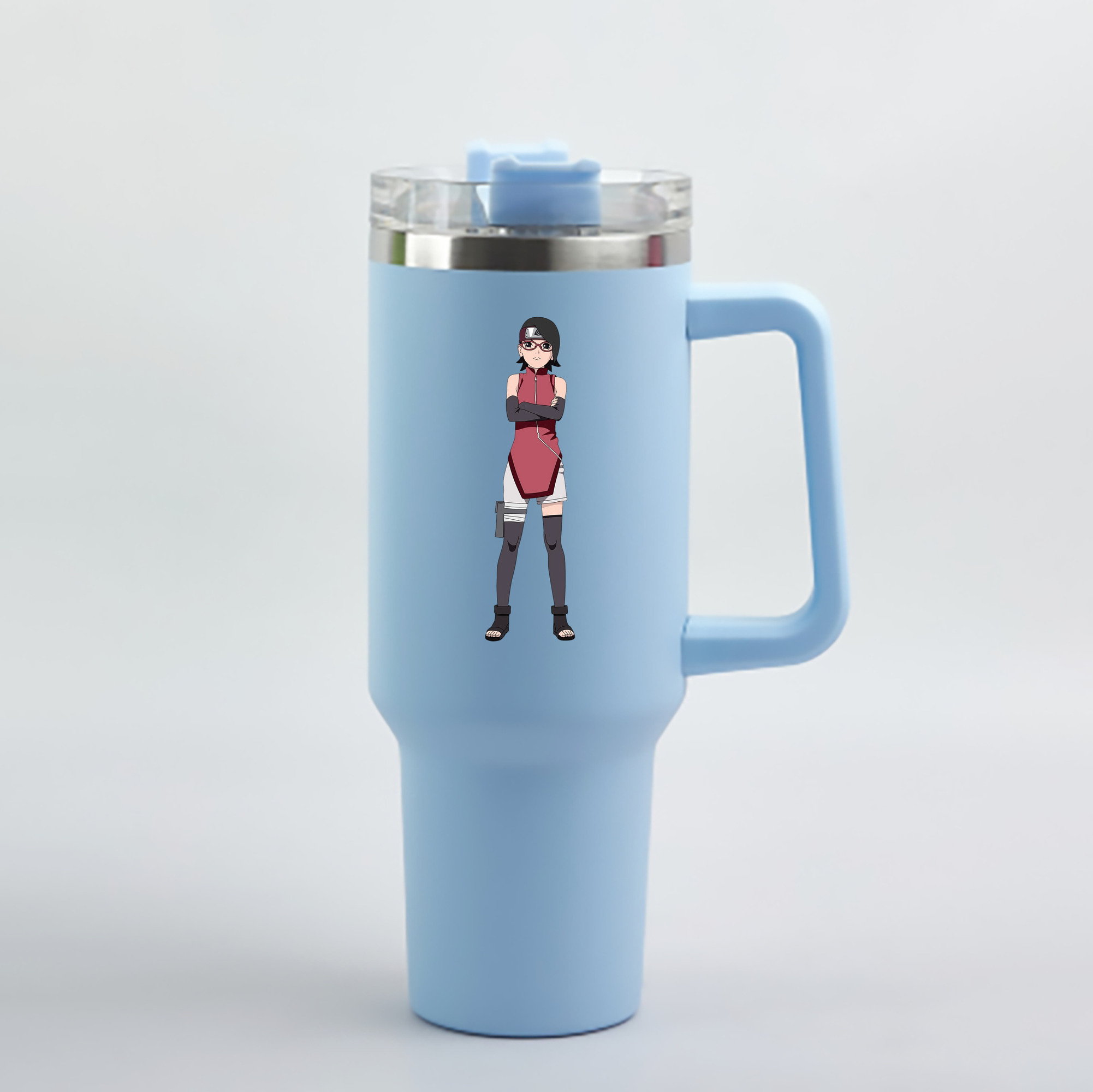 （画像用） NARUTO -ナルト- うちは サラダ Uchiha Sarada 1200mL車用タンブラー - クリスタルステッカー（プラスチックストロー付き）