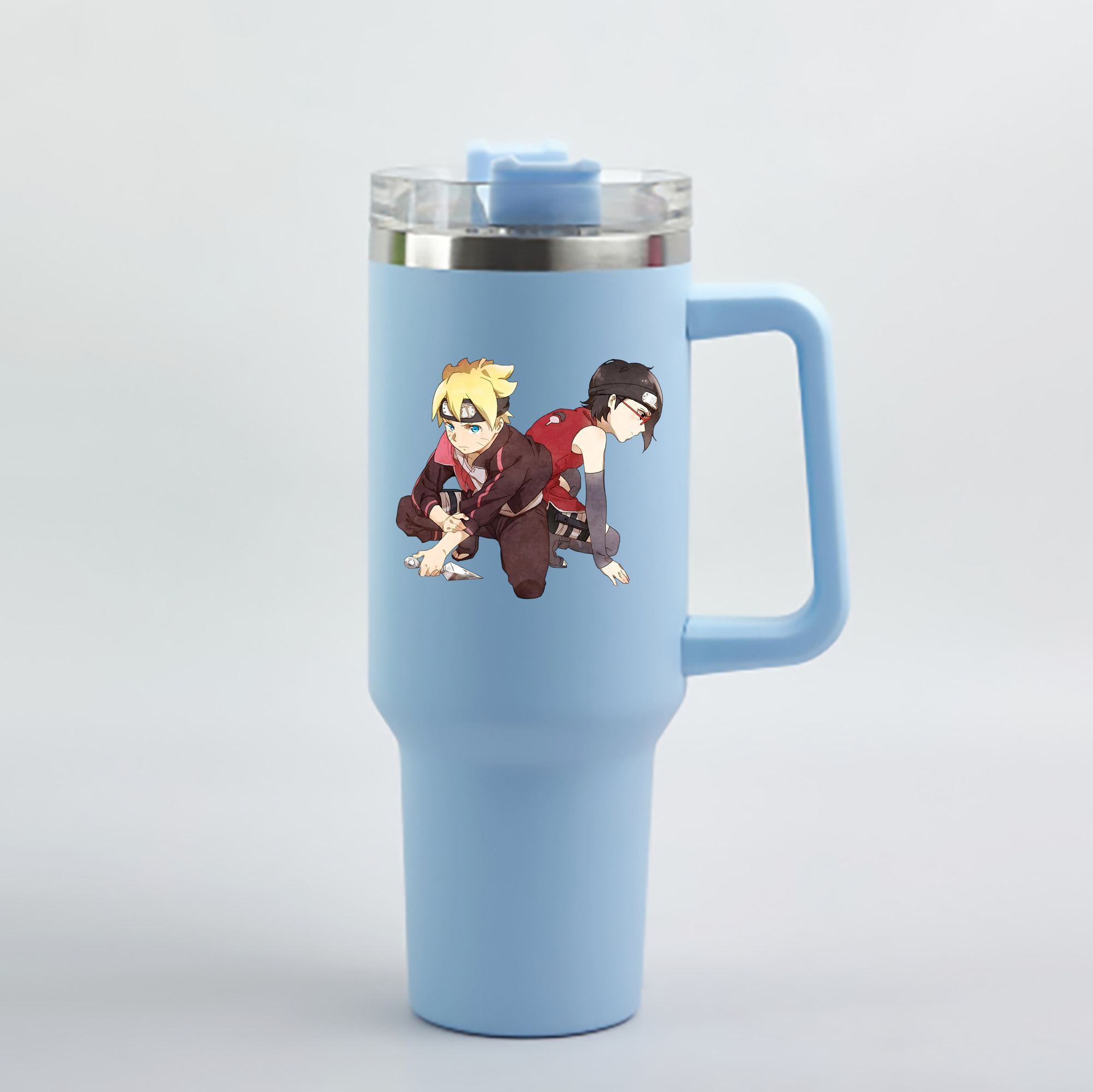 （画像用） NARUTO -ナルト- うちは サラダ Uchiha Sarada 1200mL車用タンブラー - クリスタルステッカー（プラスチックストロー付き）