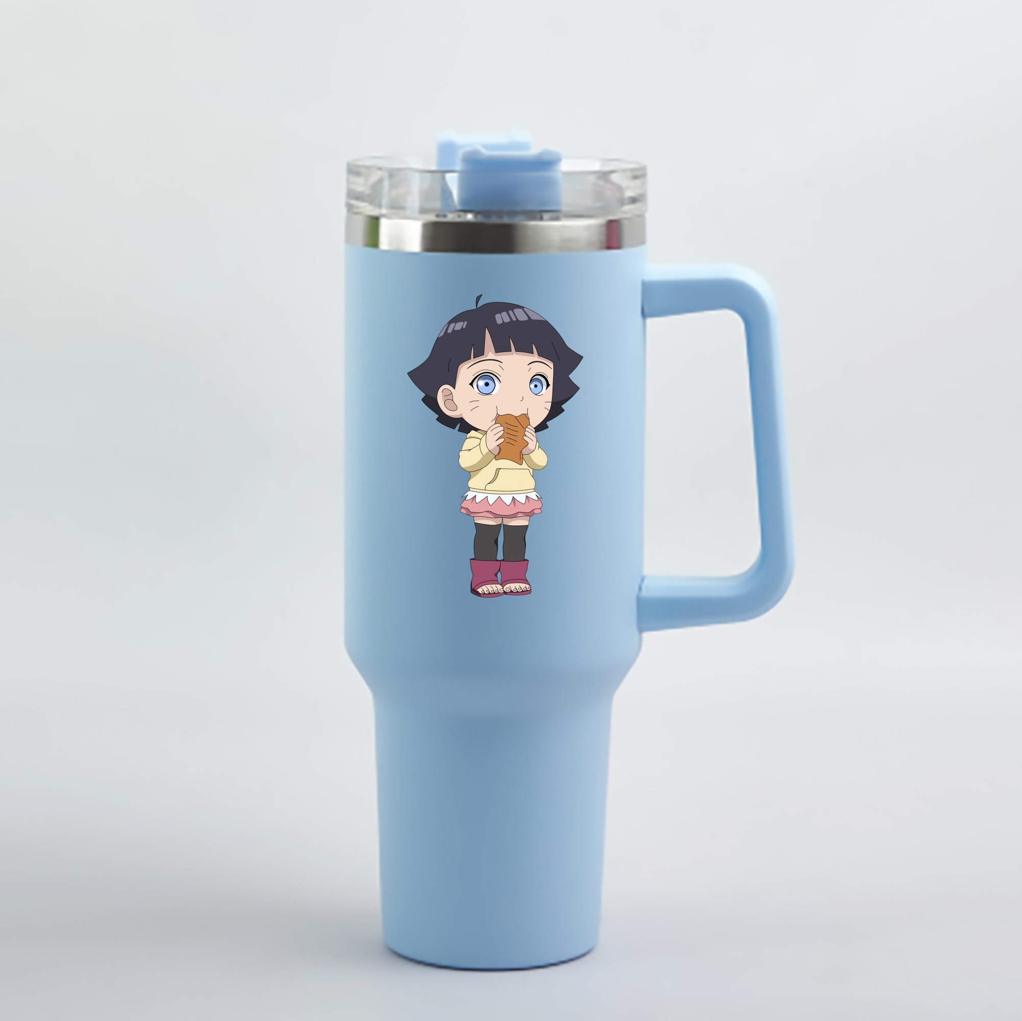 （画像用） NARUTO -ナルト- うずまき ヒマワリ Uzumaki Himawari 1200mL車用タンブラー - クリスタルステッカー（プラスチックストロー付き）