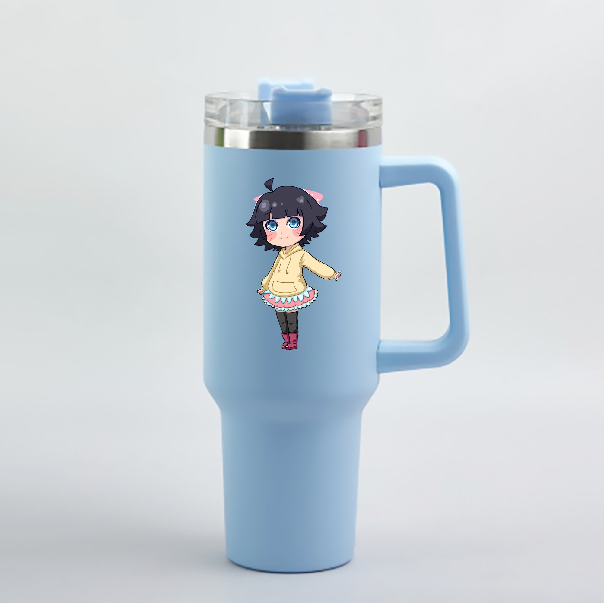 （画像用） NARUTO -ナルト- うずまき ヒマワリ Uzumaki Himawari 1200mL車用タンブラー - クリスタルステッカー（プラスチックストロー付き）