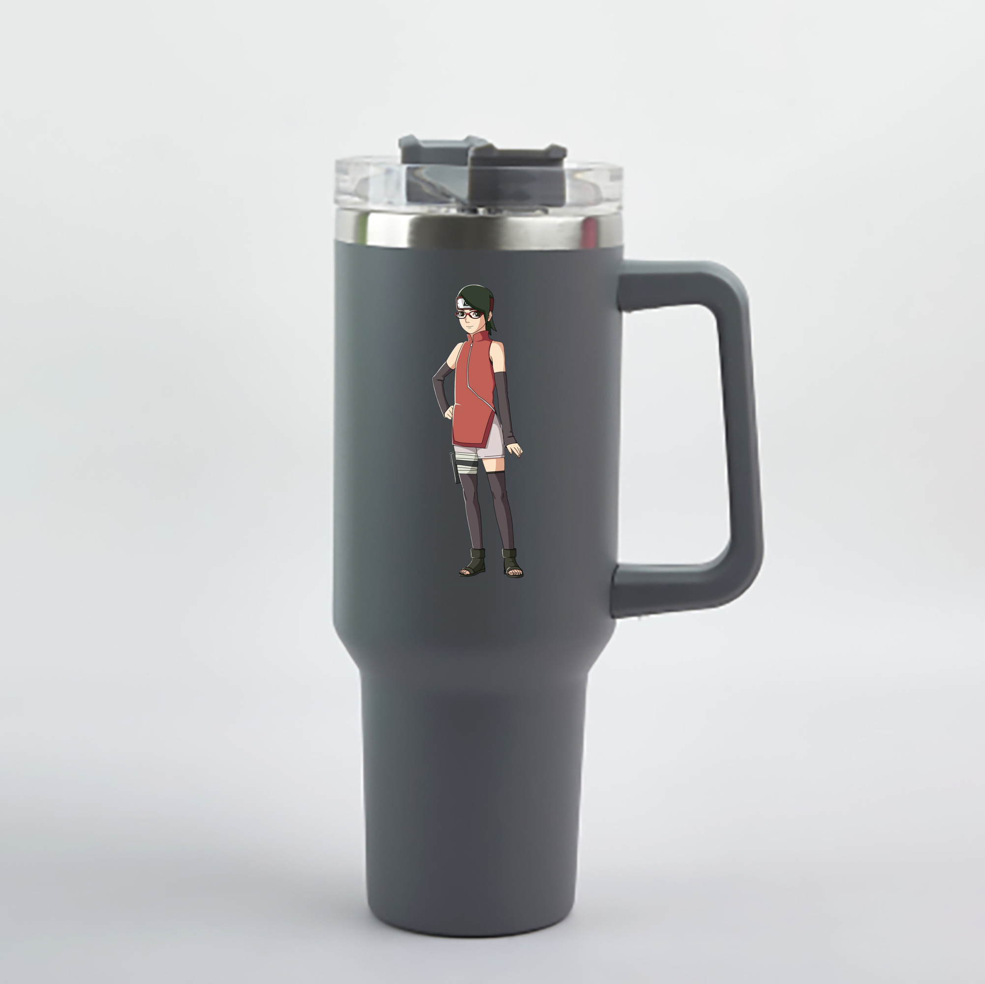 （画像用） NARUTO -ナルト- うちは サラダ Uchiha Sarada 1200mL車用タンブラー - クリスタルステッカー（プラスチックストロー付き）