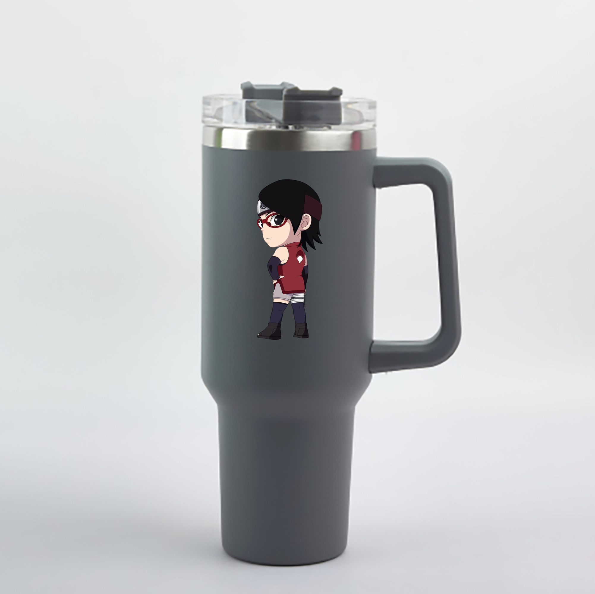 （画像用） NARUTO -ナルト- うちは サラダ Uchiha Sarada 1200mL車用タンブラー - クリスタルステッカー（プラスチックストロー付き）