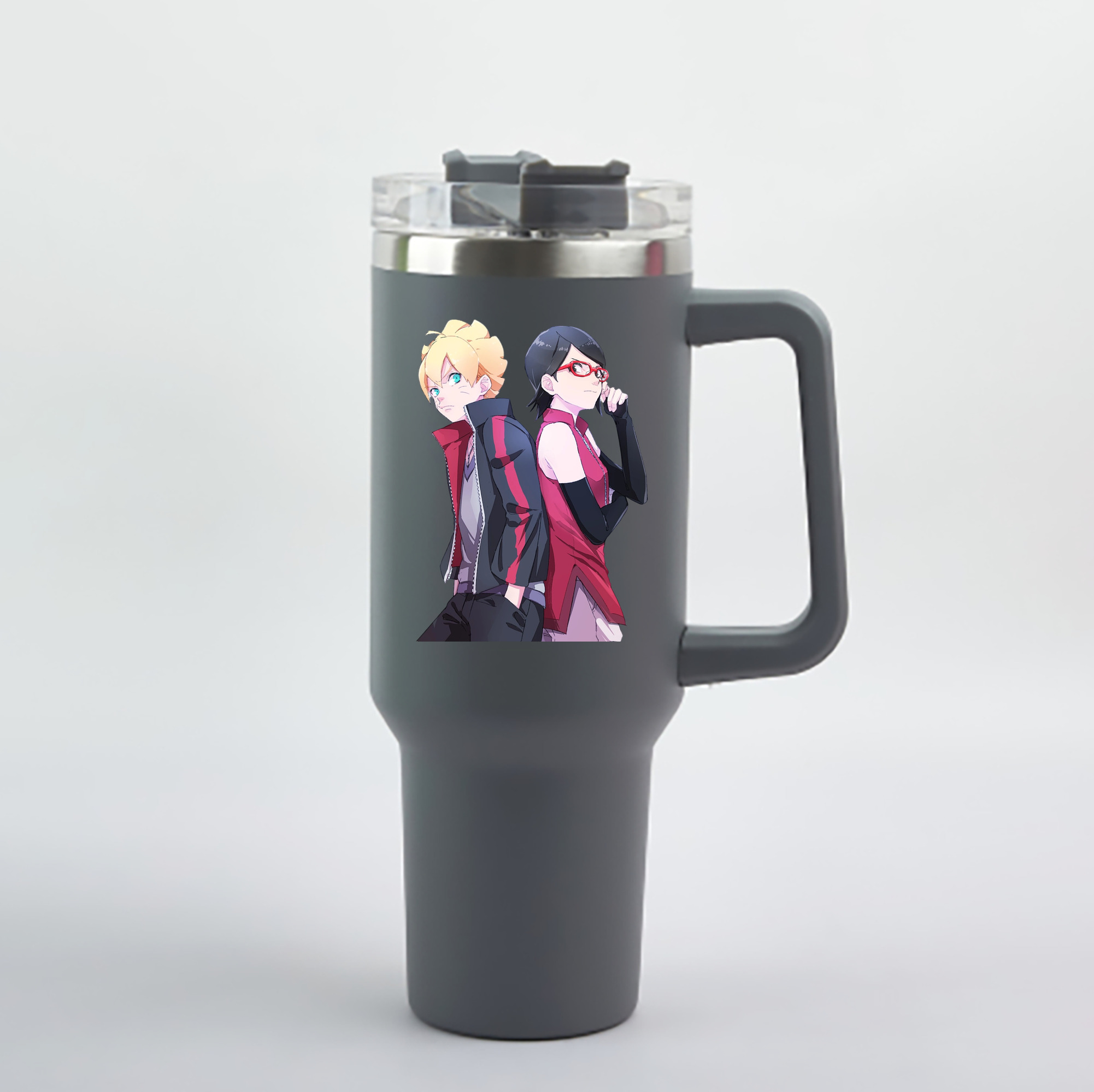（画像用） NARUTO -ナルト- うちは サラダ Uchiha Sarada 1200mL車用タンブラー - クリスタルステッカー（プラスチックストロー付き）