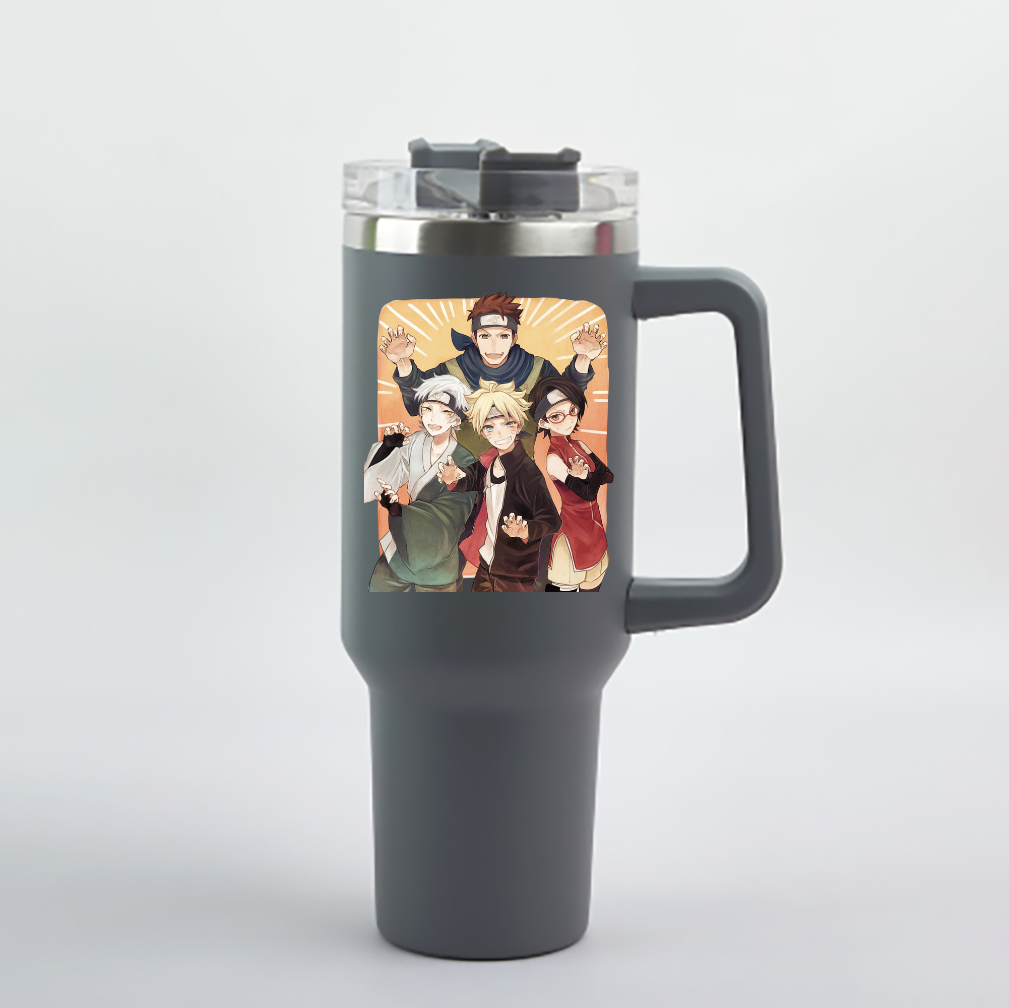 （画像用） NARUTO -ナルト- うちは サラダ Uchiha Sarada 1200mL車用タンブラー - クリスタルステッカー（プラスチックストロー付き）