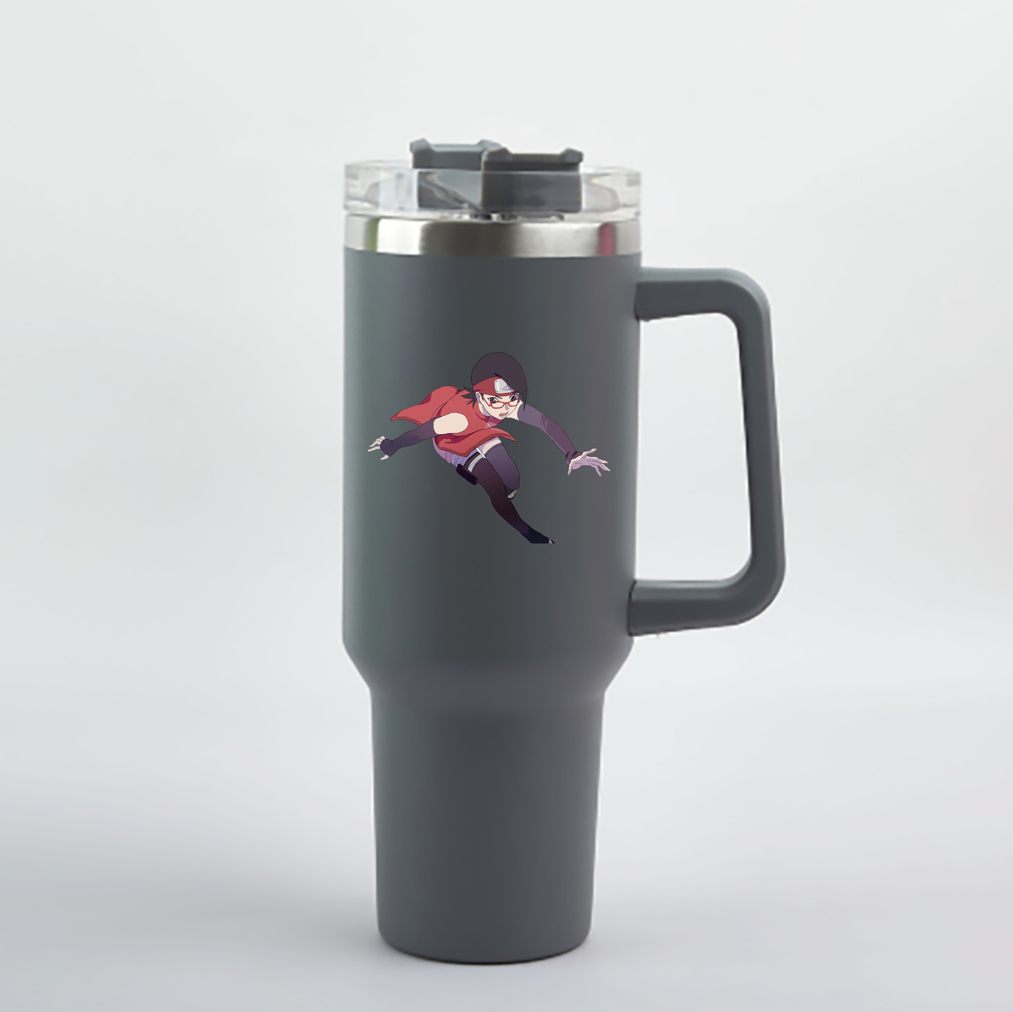 （画像用） NARUTO -ナルト- うちは サラダ Uchiha Sarada 1200mL車用タンブラー - クリスタルステッカー（プラスチックストロー付き）