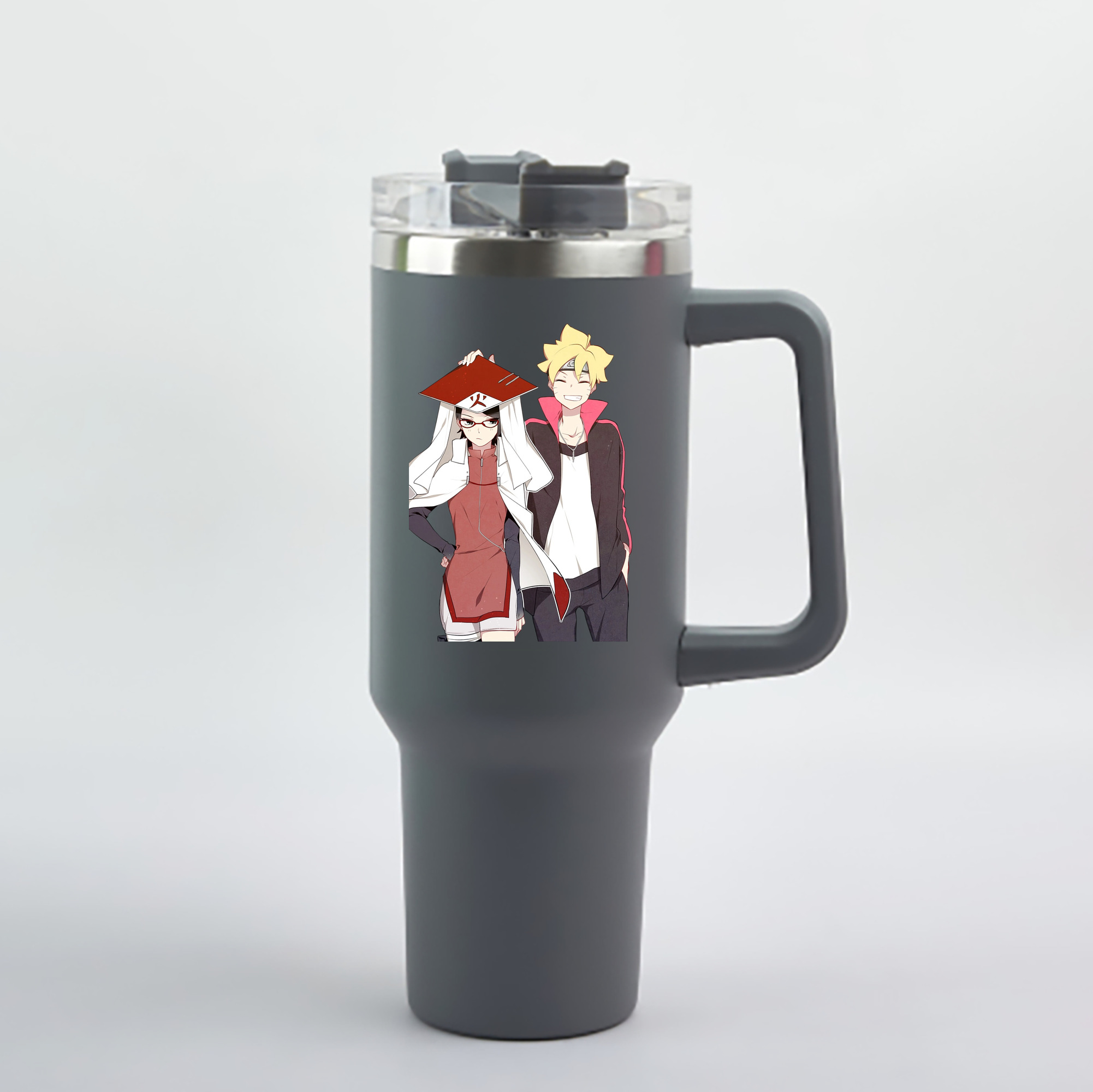 （画像用） NARUTO -ナルト- うちは サラダ Uchiha Sarada 1200mL車用タンブラー - クリスタルステッカー（プラスチックストロー付き）