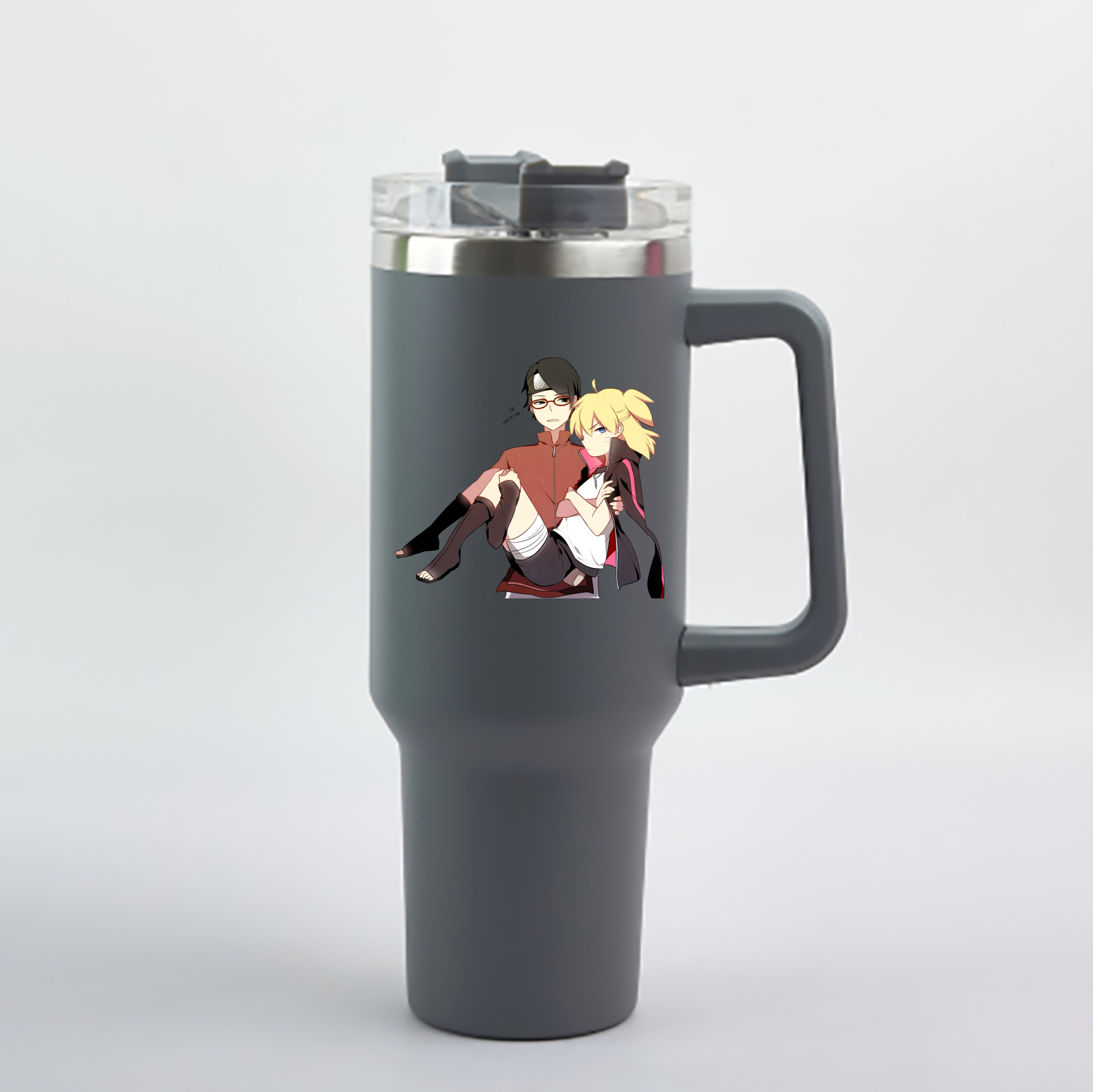 （画像用） NARUTO -ナルト- うちは サラダ Uchiha Sarada 1200mL車用タンブラー - クリスタルステッカー（プラスチックストロー付き）